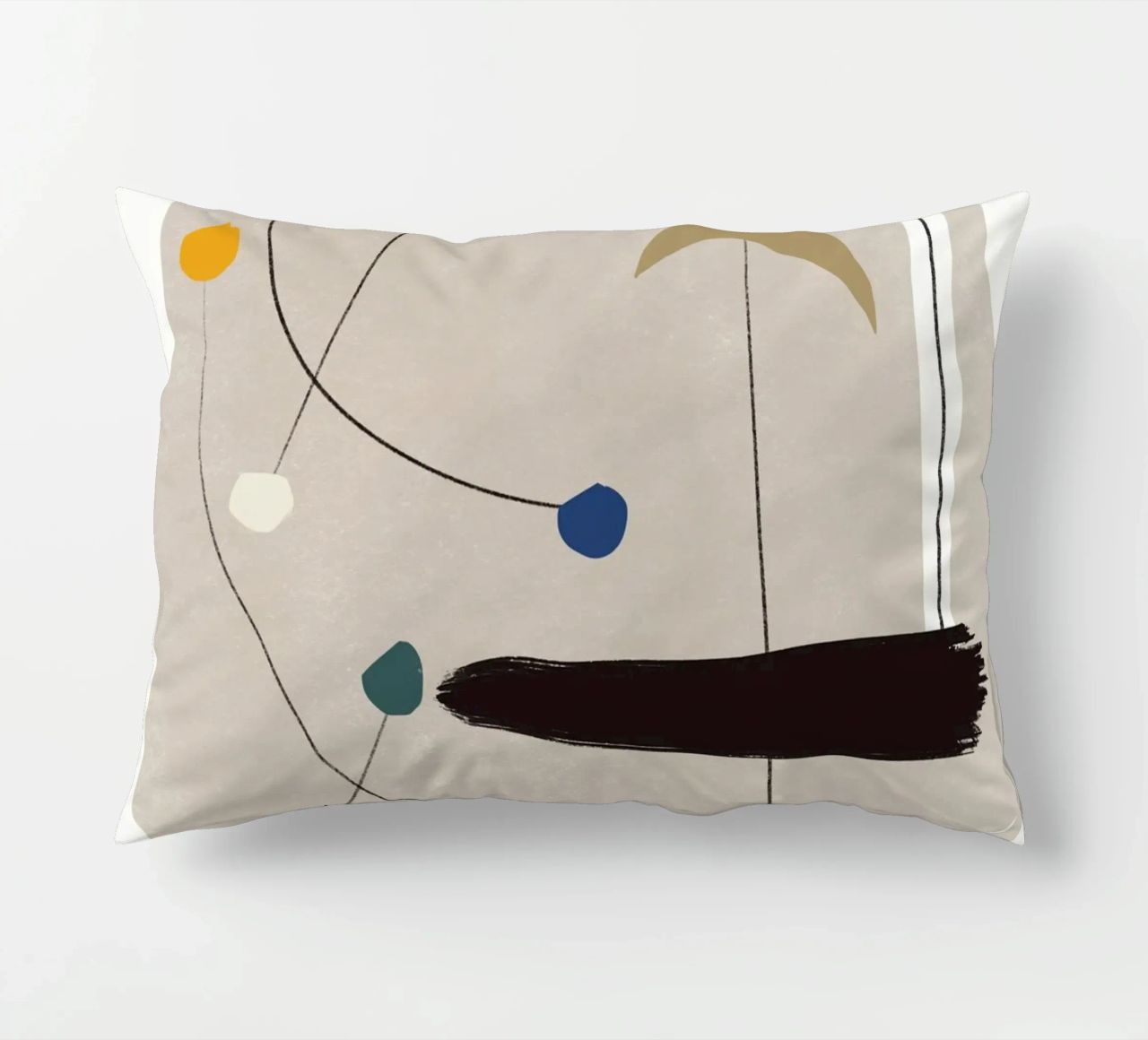 Minimal shapes composition decorative cushion by Little Dean