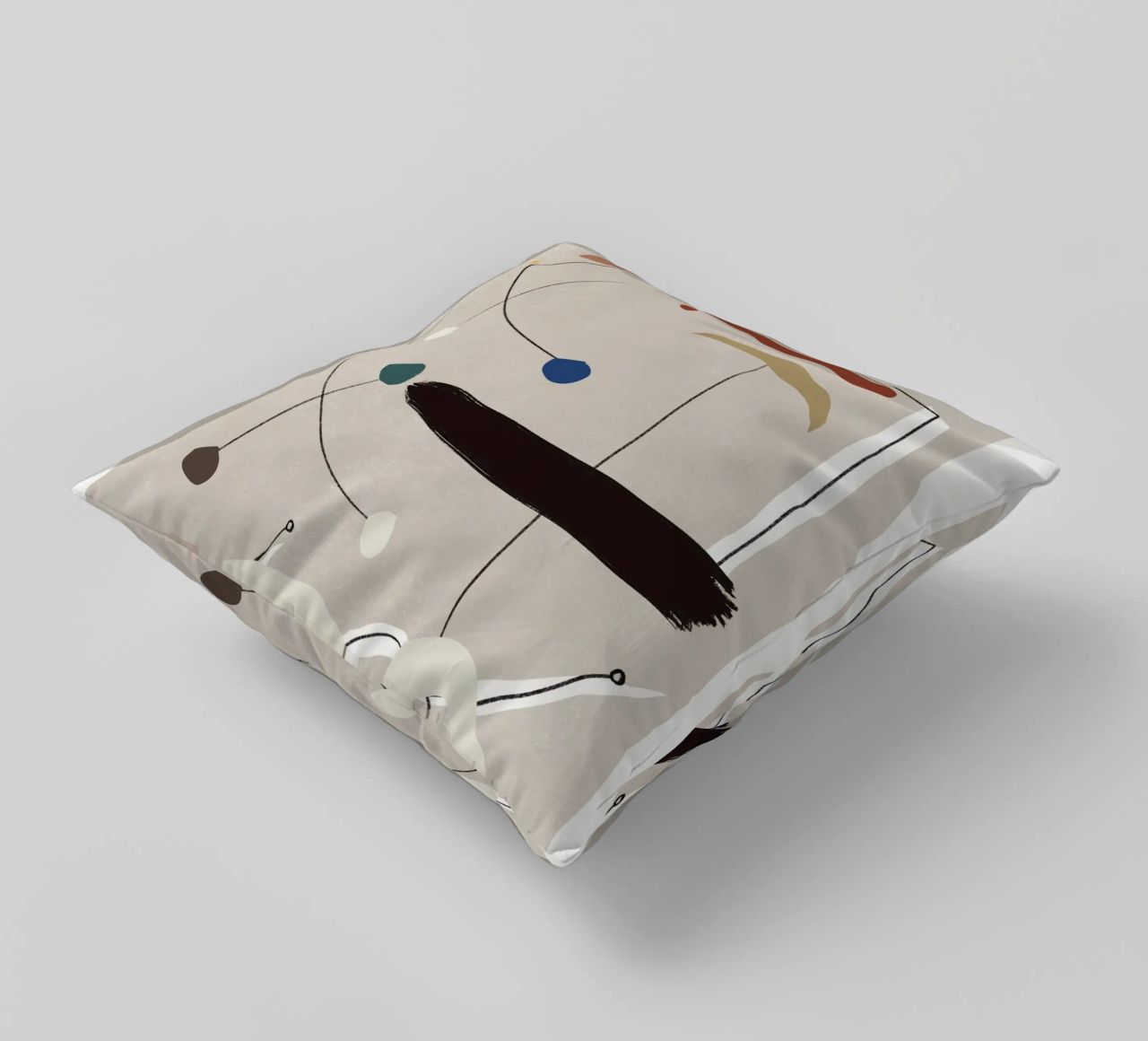 Minimal shapes composition decorative cushion by Little Dean