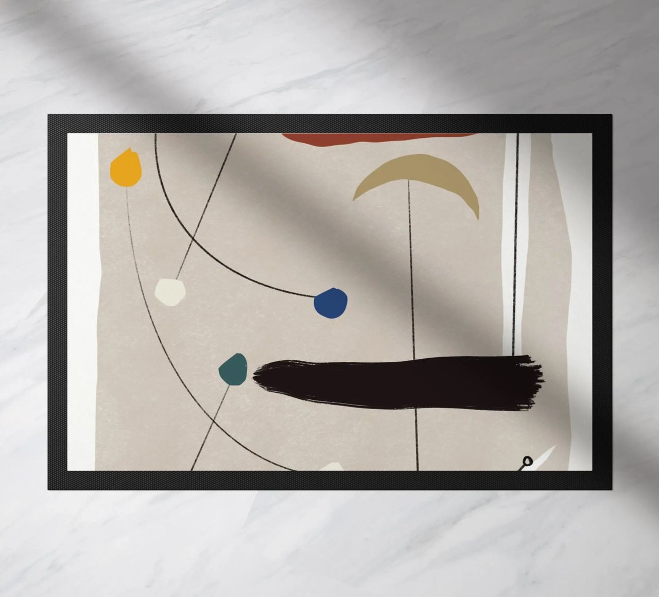 Minimal shapes composition doormat by Little Dean