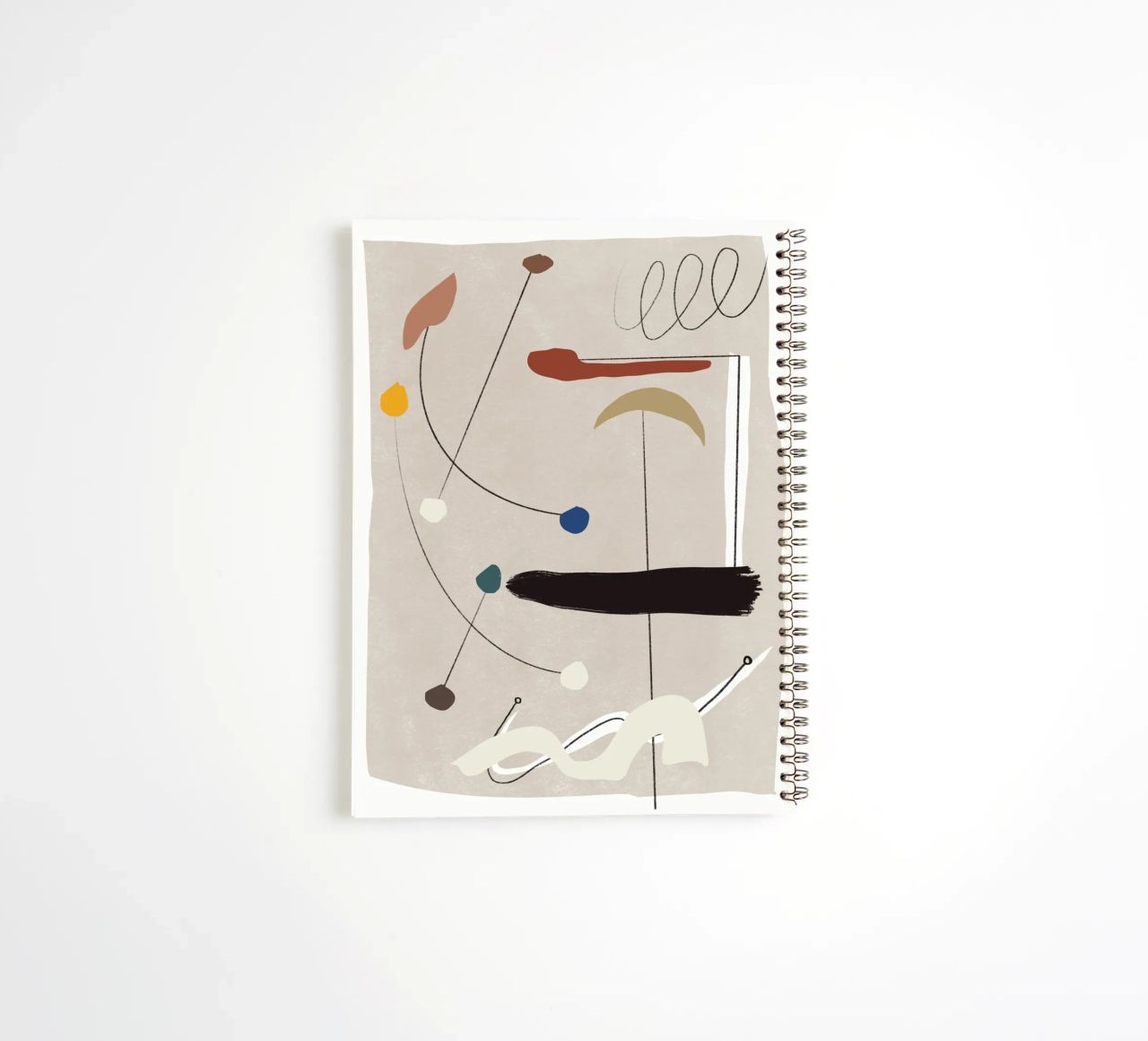 Minimal shapes composition spiral notebook by Little Dean