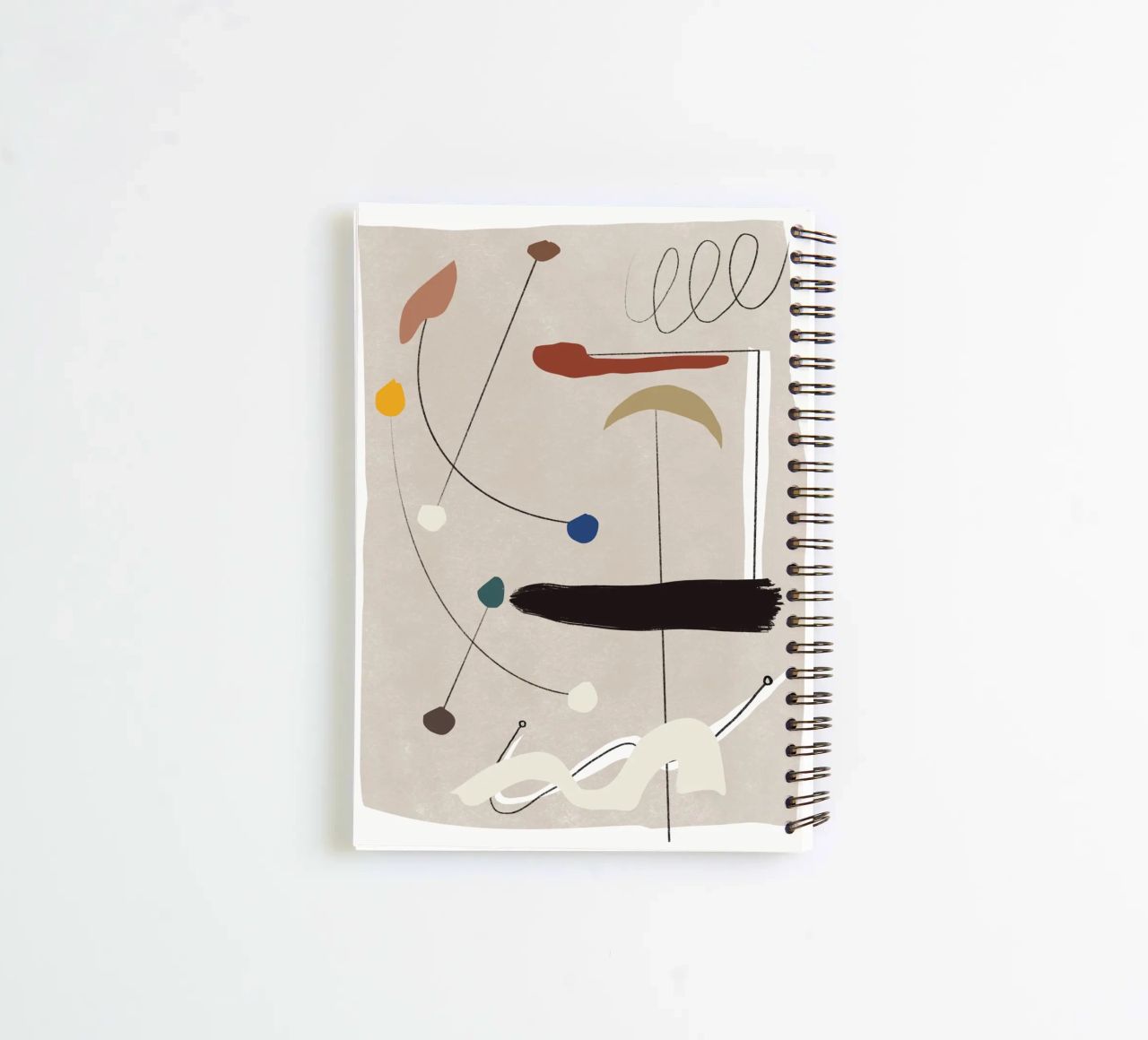 Minimal shapes composition spiral notebook by Little Dean