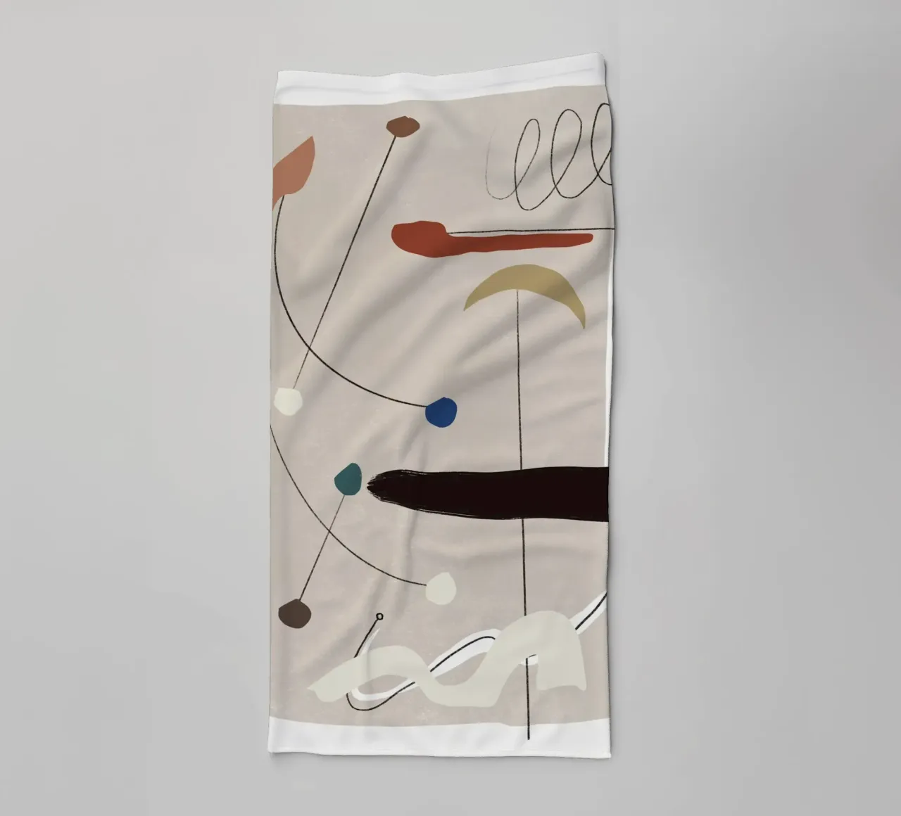 Minimal shapes composition towel by Little Dean