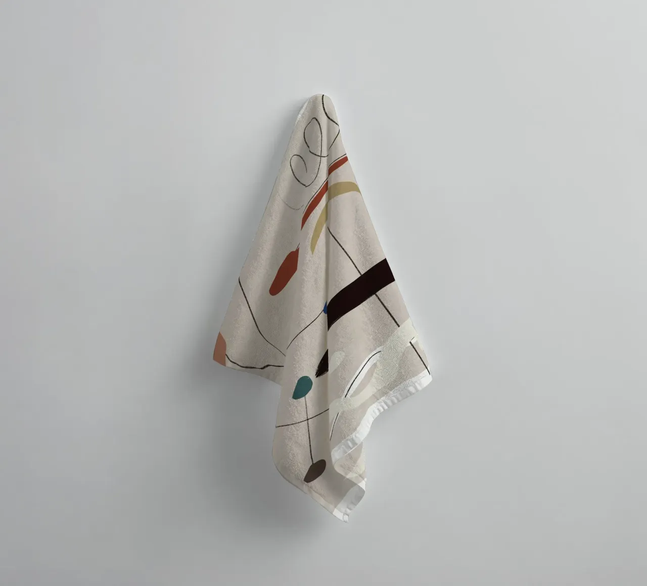 Minimal shapes composition towel by Little Dean