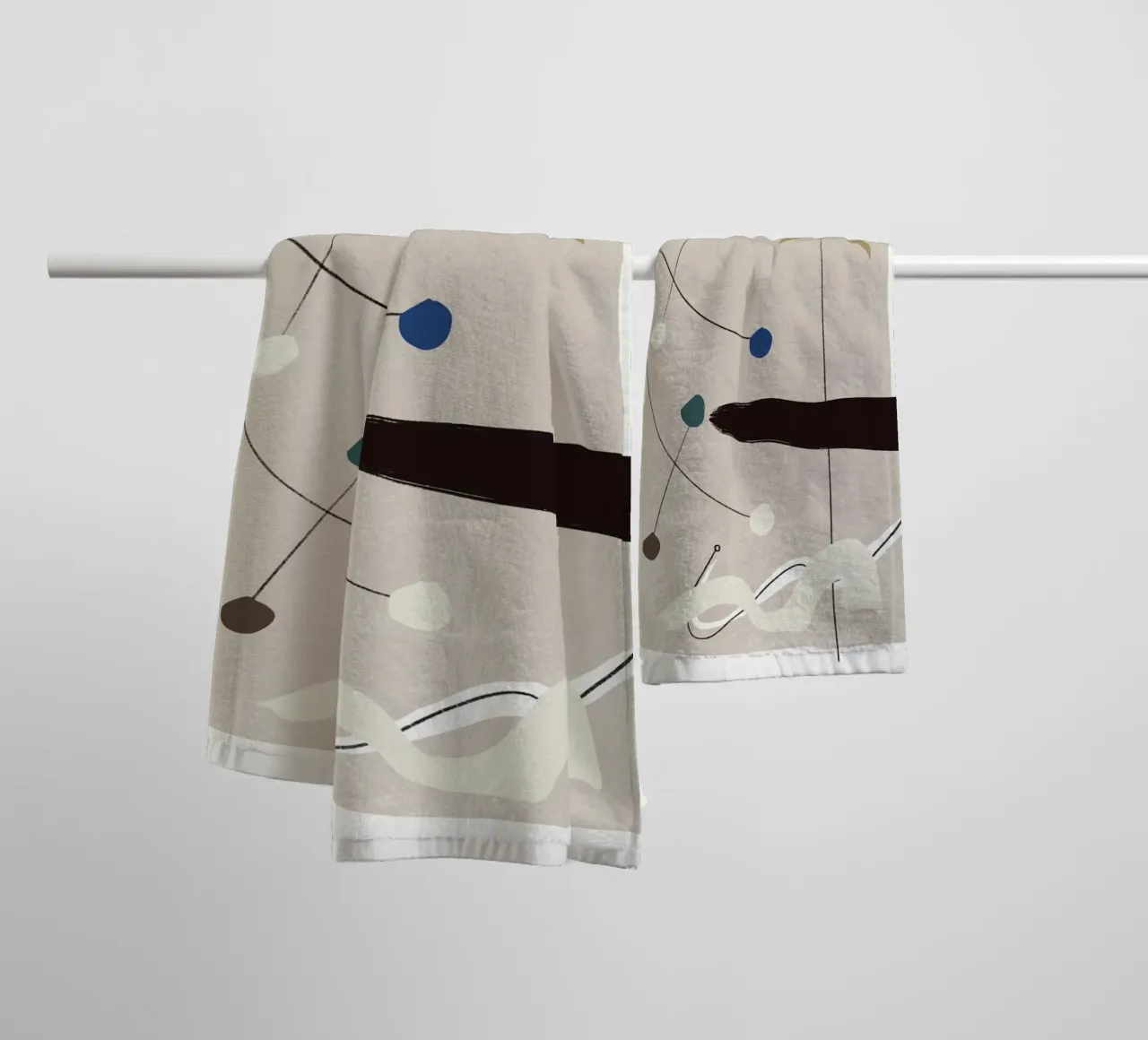 Minimal shapes composition towel by Little Dean