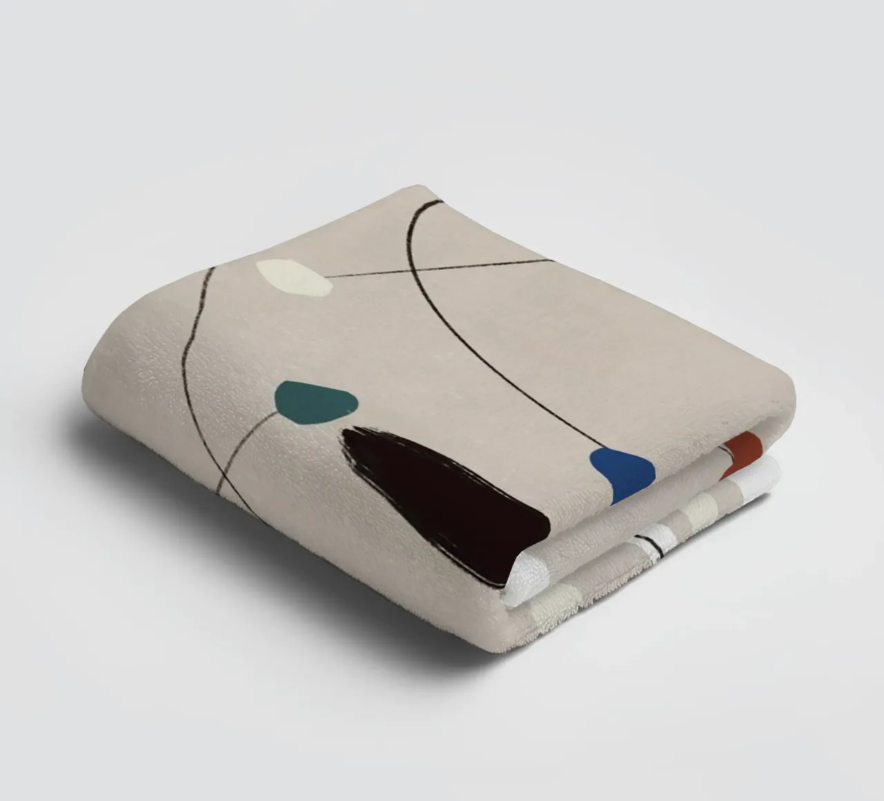 Minimal shapes composition towel by Little Dean