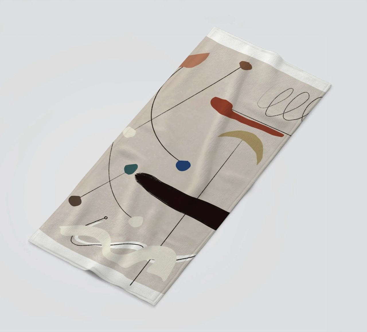 Minimal shapes composition beach towel by Little Dean