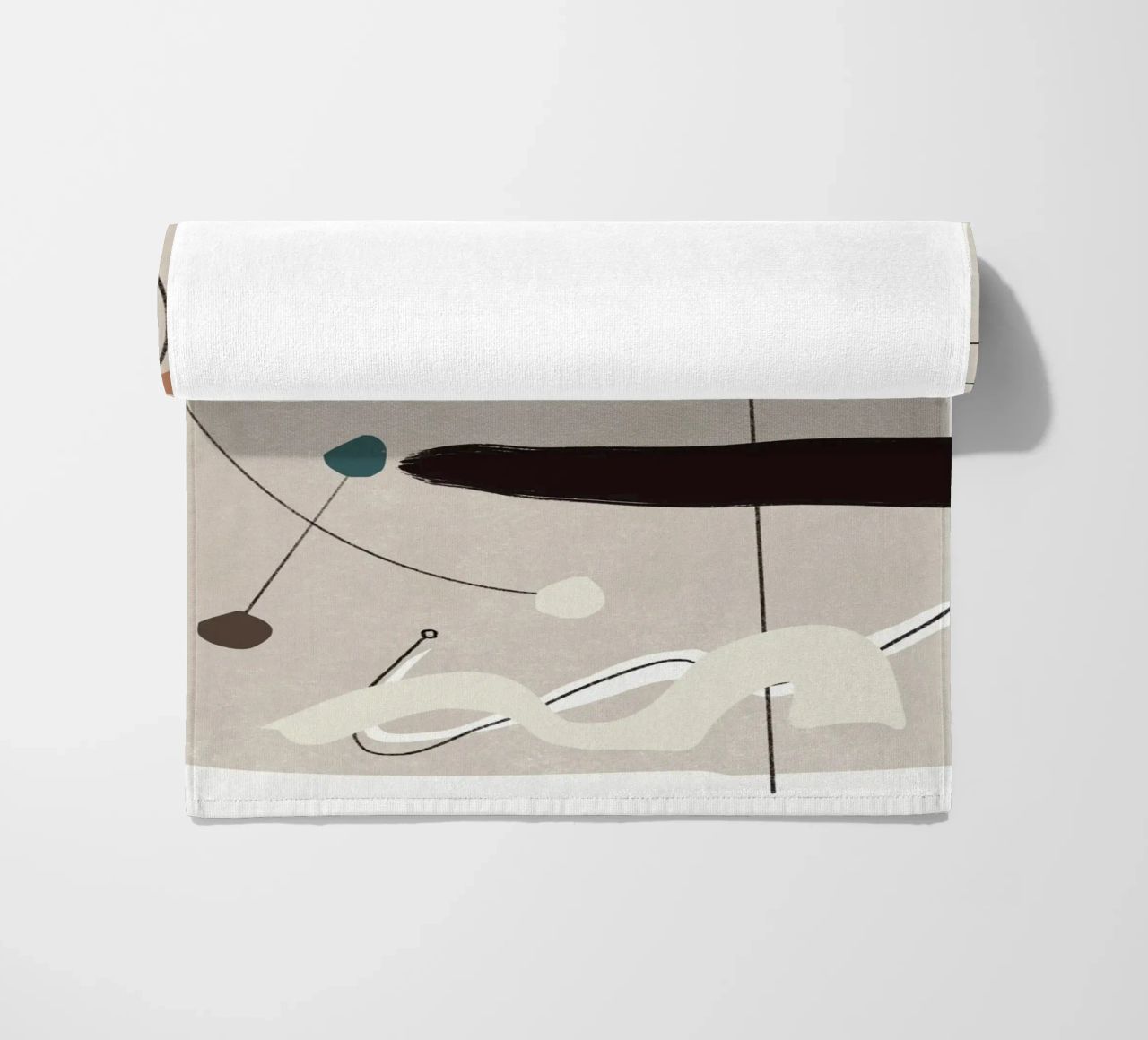 Minimal shapes composition beach towel by Little Dean