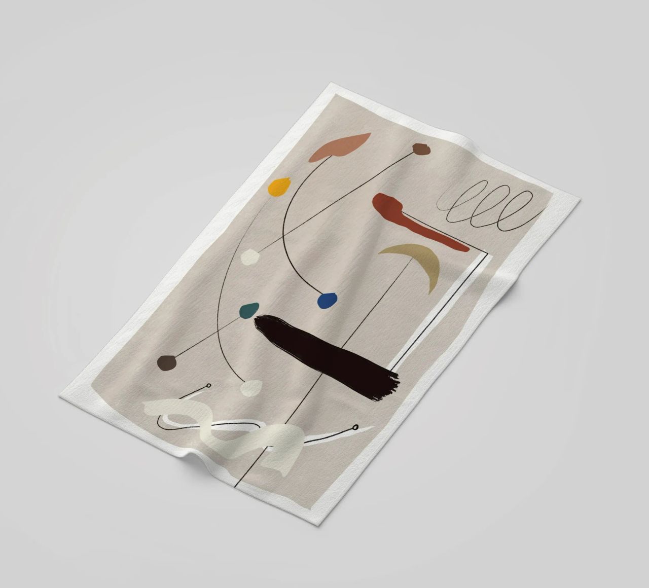 Minimal shapes composition beach towel by Little Dean