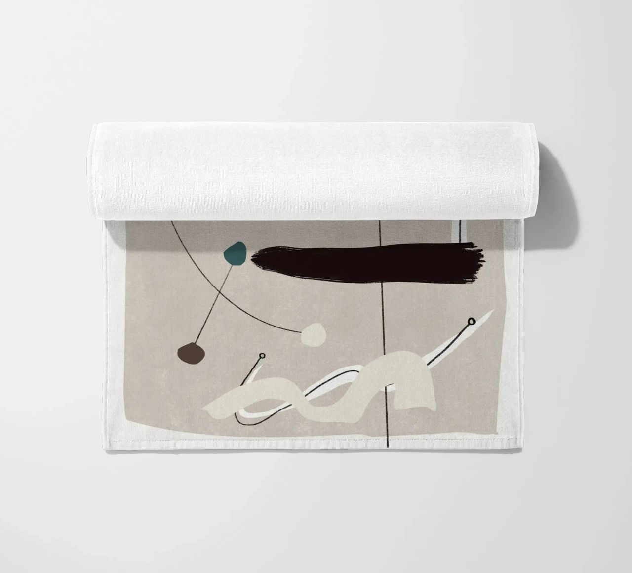 Minimal shapes composition beach towel by Little Dean