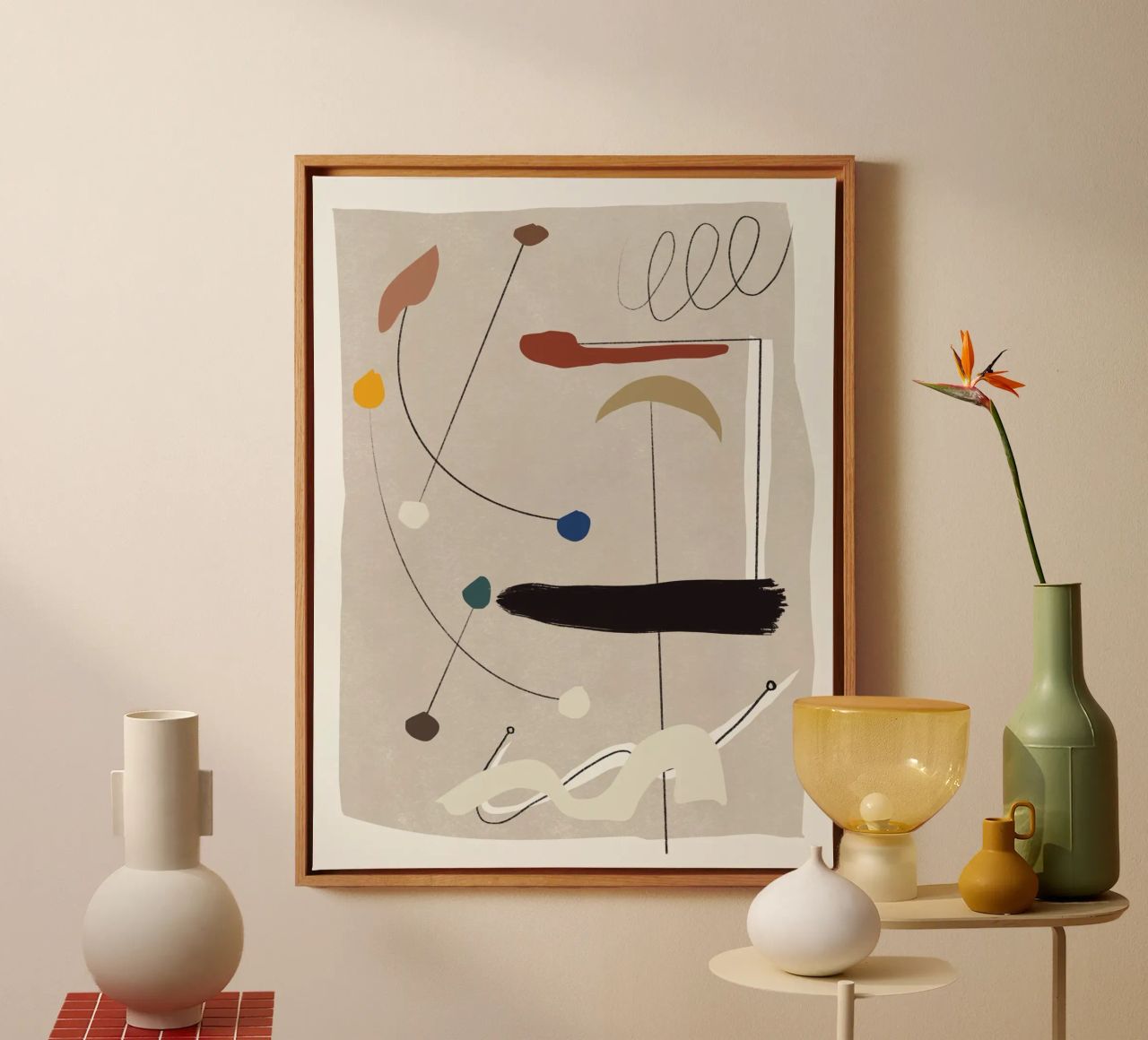 Minimal shapes composition canvas by Little Dean
