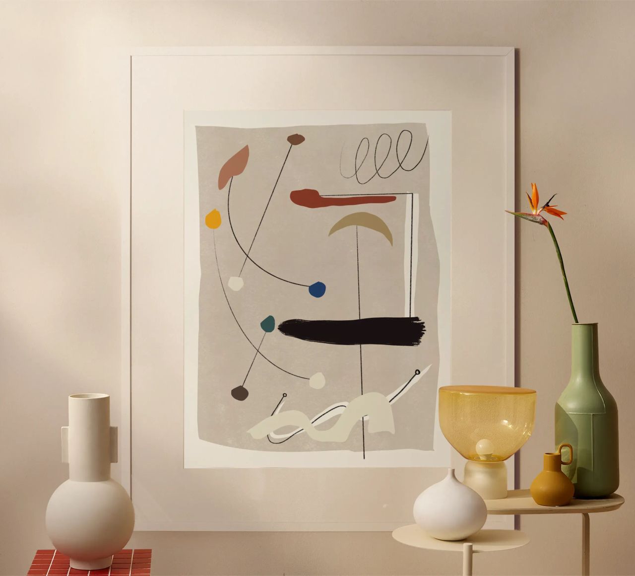Minimal shapes composition poster by Little Dean
