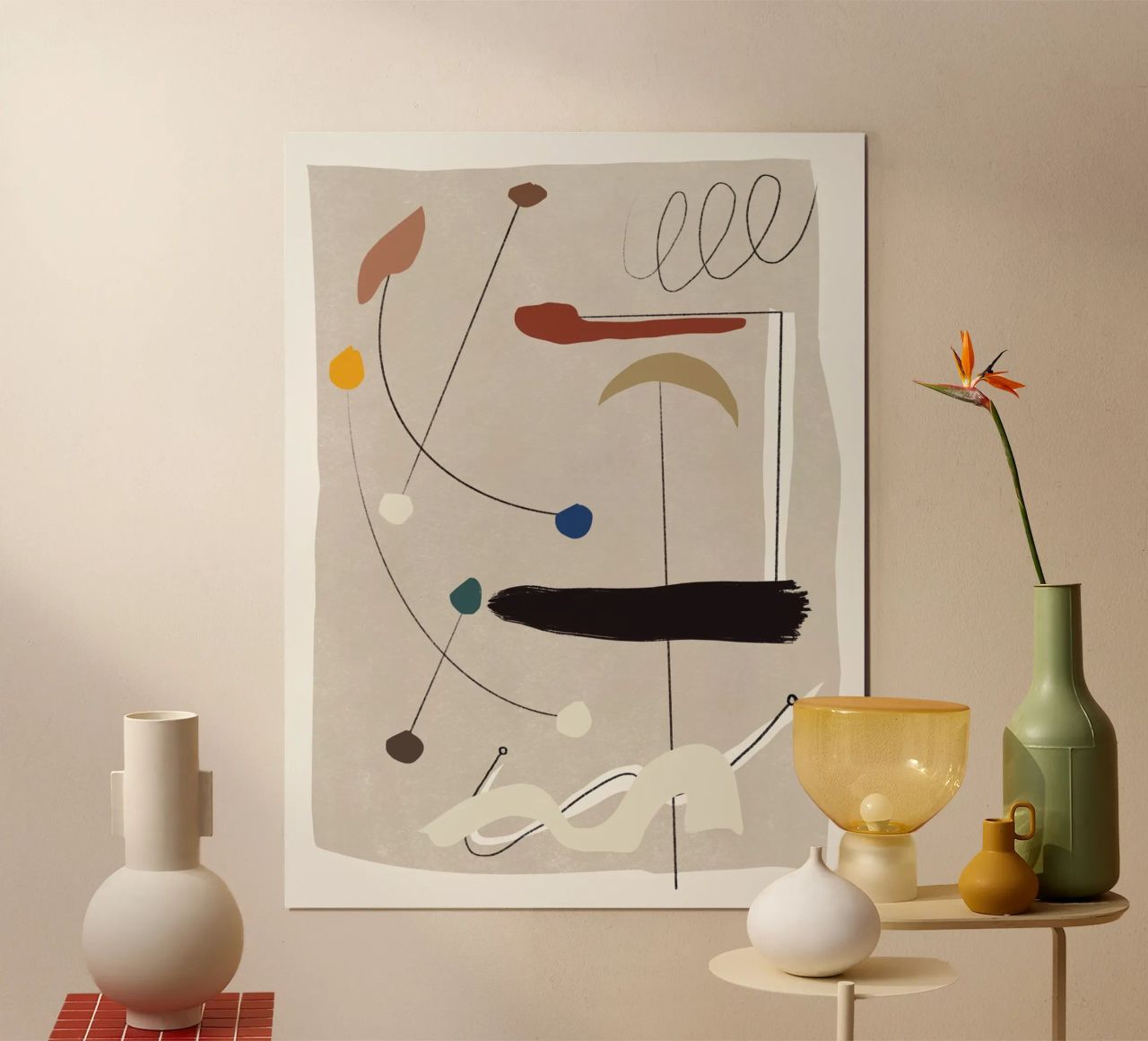 Minimal shapes composition poster by Little Dean