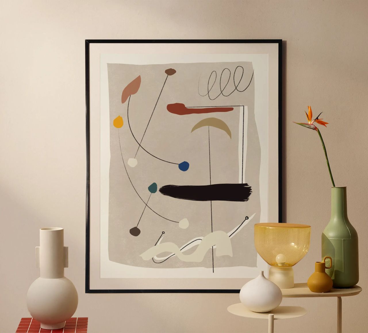 Minimal shapes composition poster by Little Dean