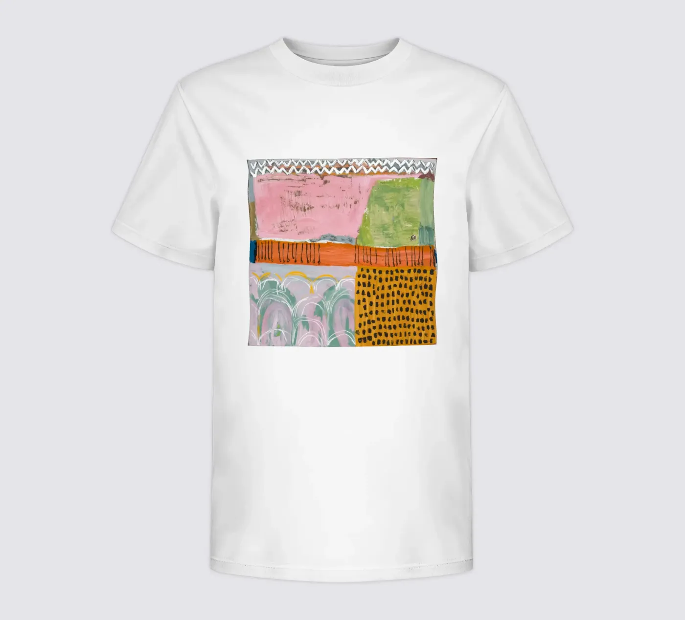 Pastel patchwork sereniteit kinder t-shirt van Sublime Layers