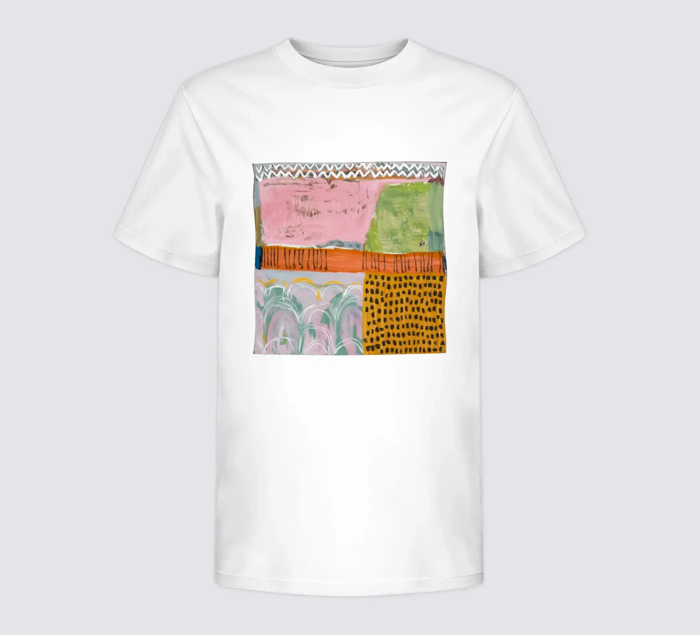 Pastel patchwork sereniteit kinder t-shirt van Sublime Layers