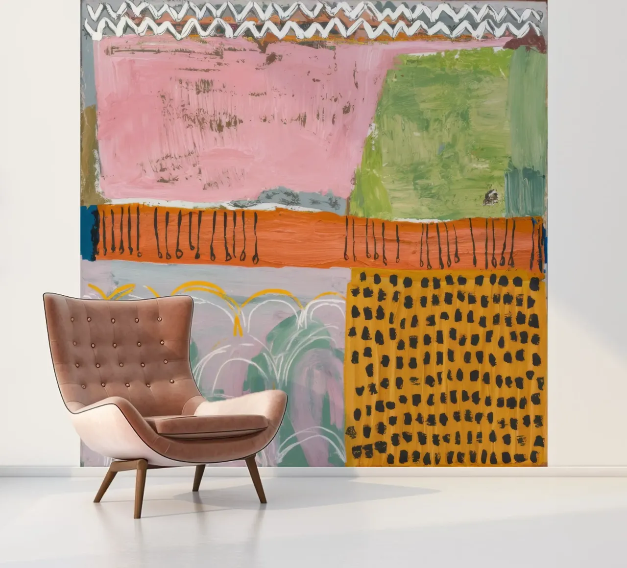 Pastel patchwork sereniteit fotobehang van Sublime Layers