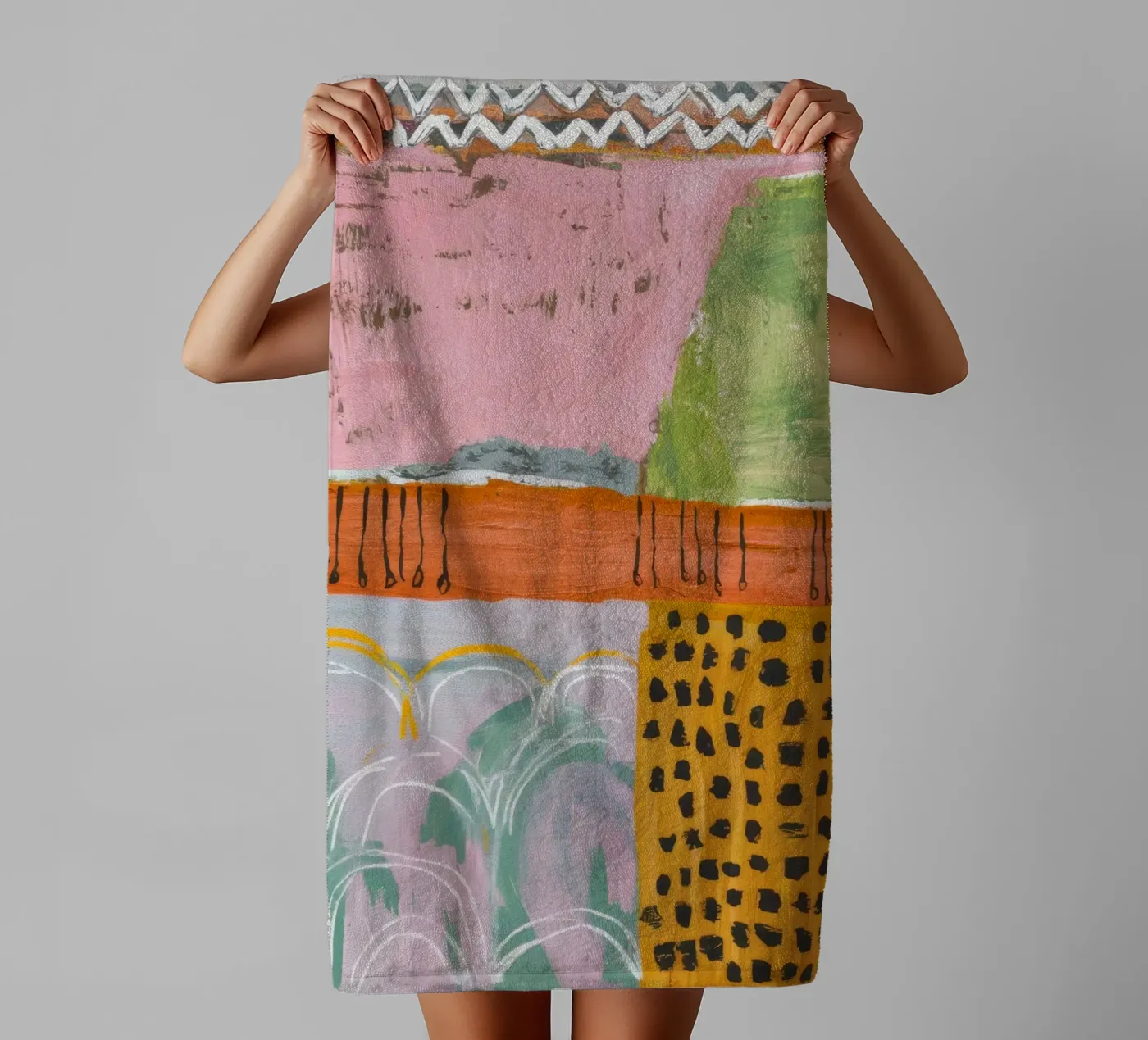 Pastel Patchwork Serenity towel by Sublime Layers