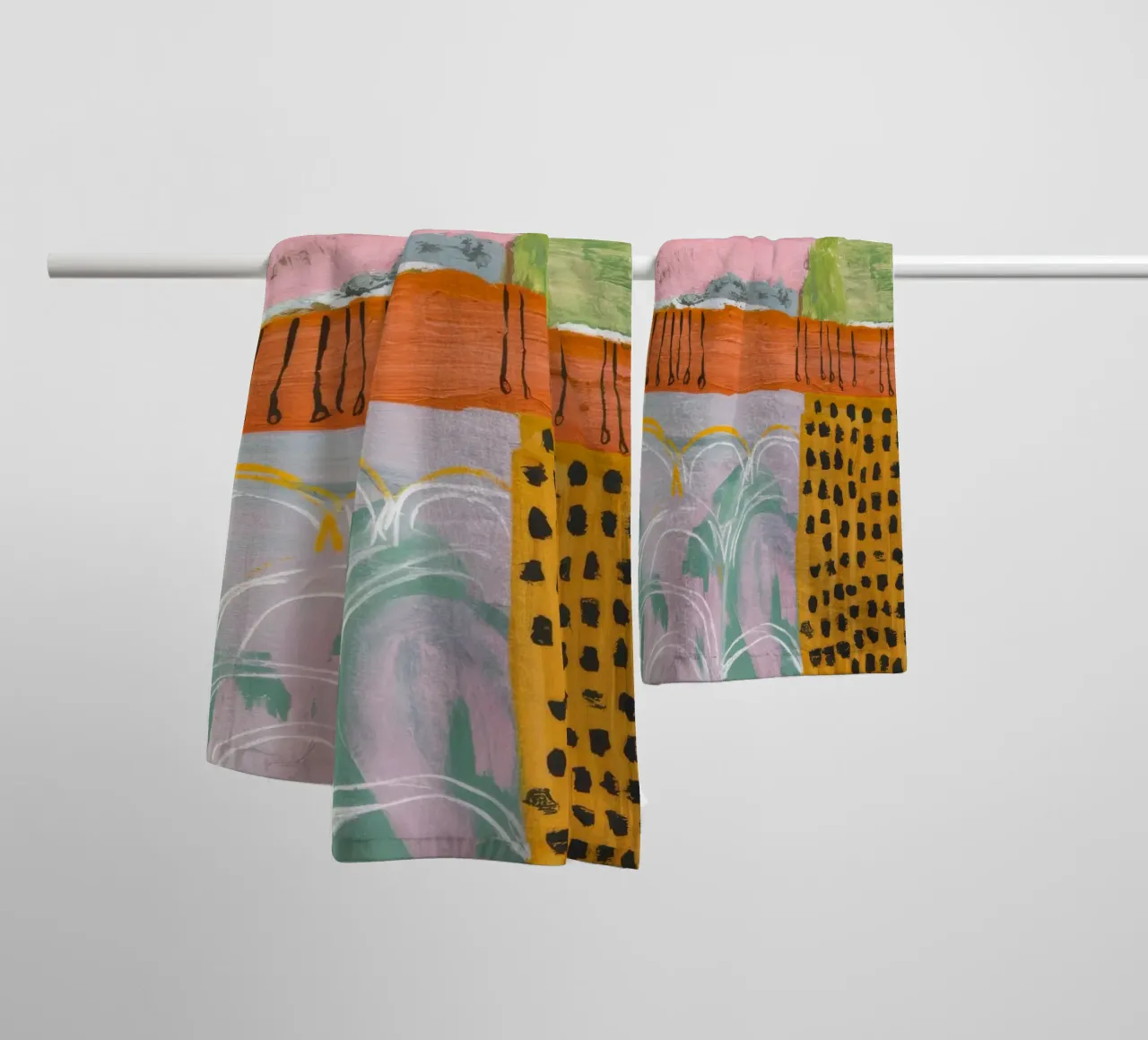Serenità patchwork pastello asciugamano da bagno da Sublime Layers