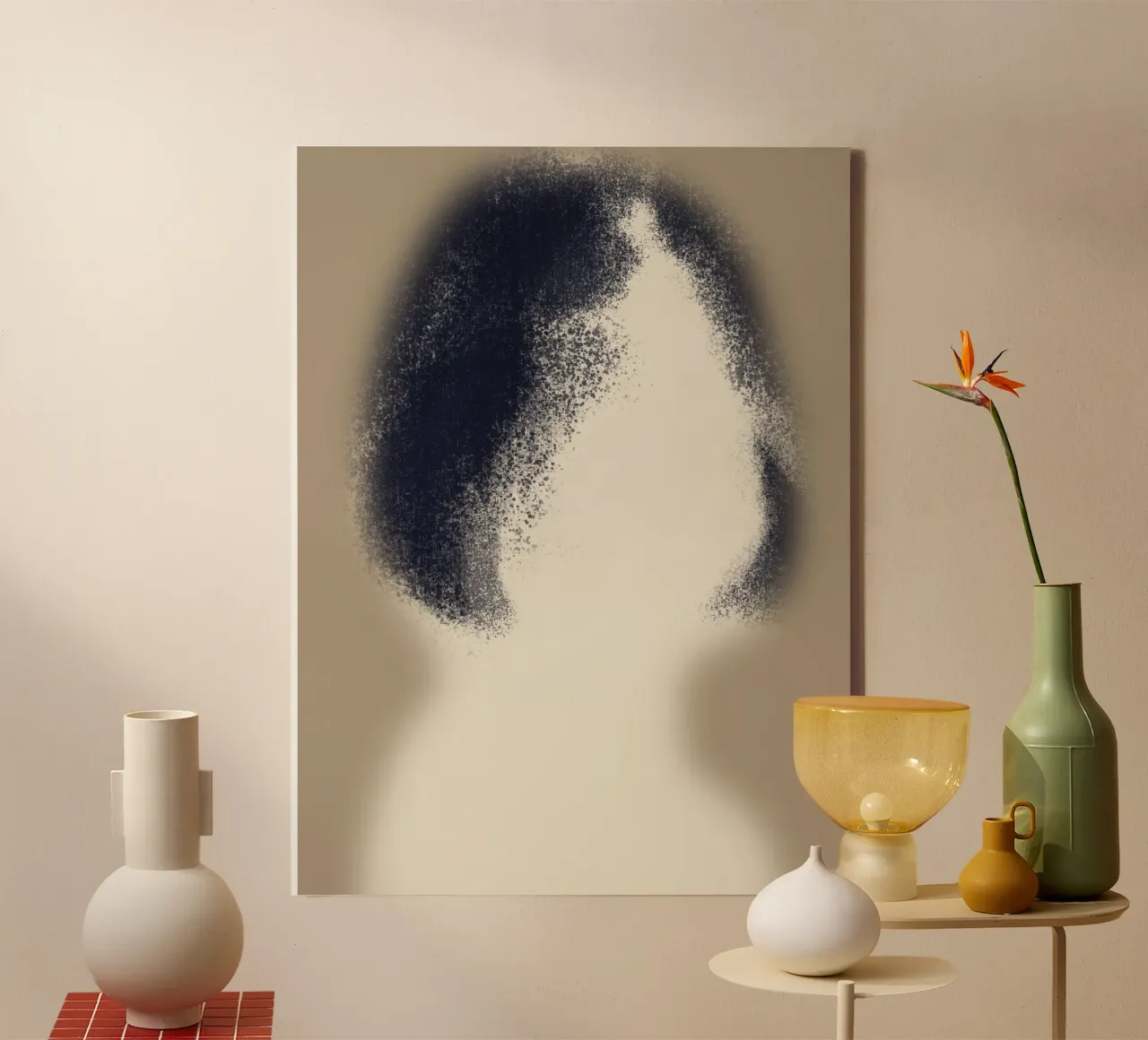 Blurred portrait canvas with Floater frame by Little Dean