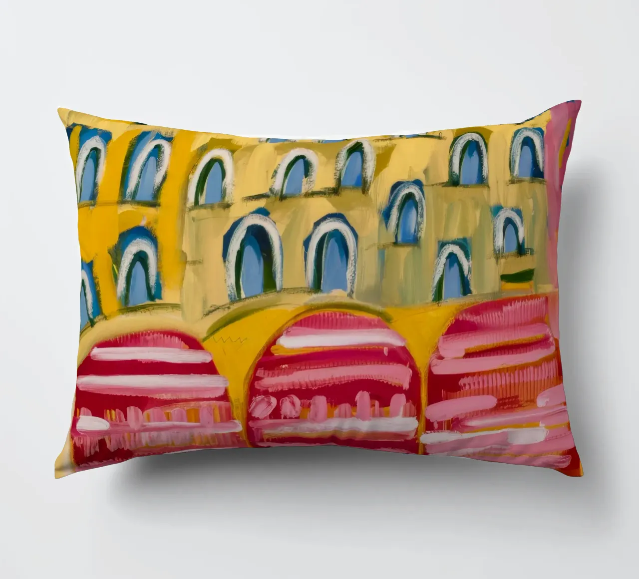 Sogno dell'arco ocra cuscino da Sublime Layers