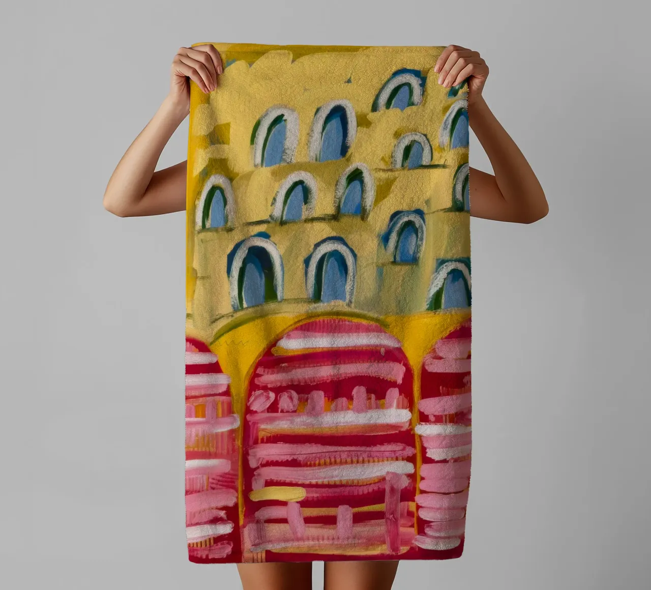 Sogno dell'arco ocra asciugamano da bagno da Sublime Layers