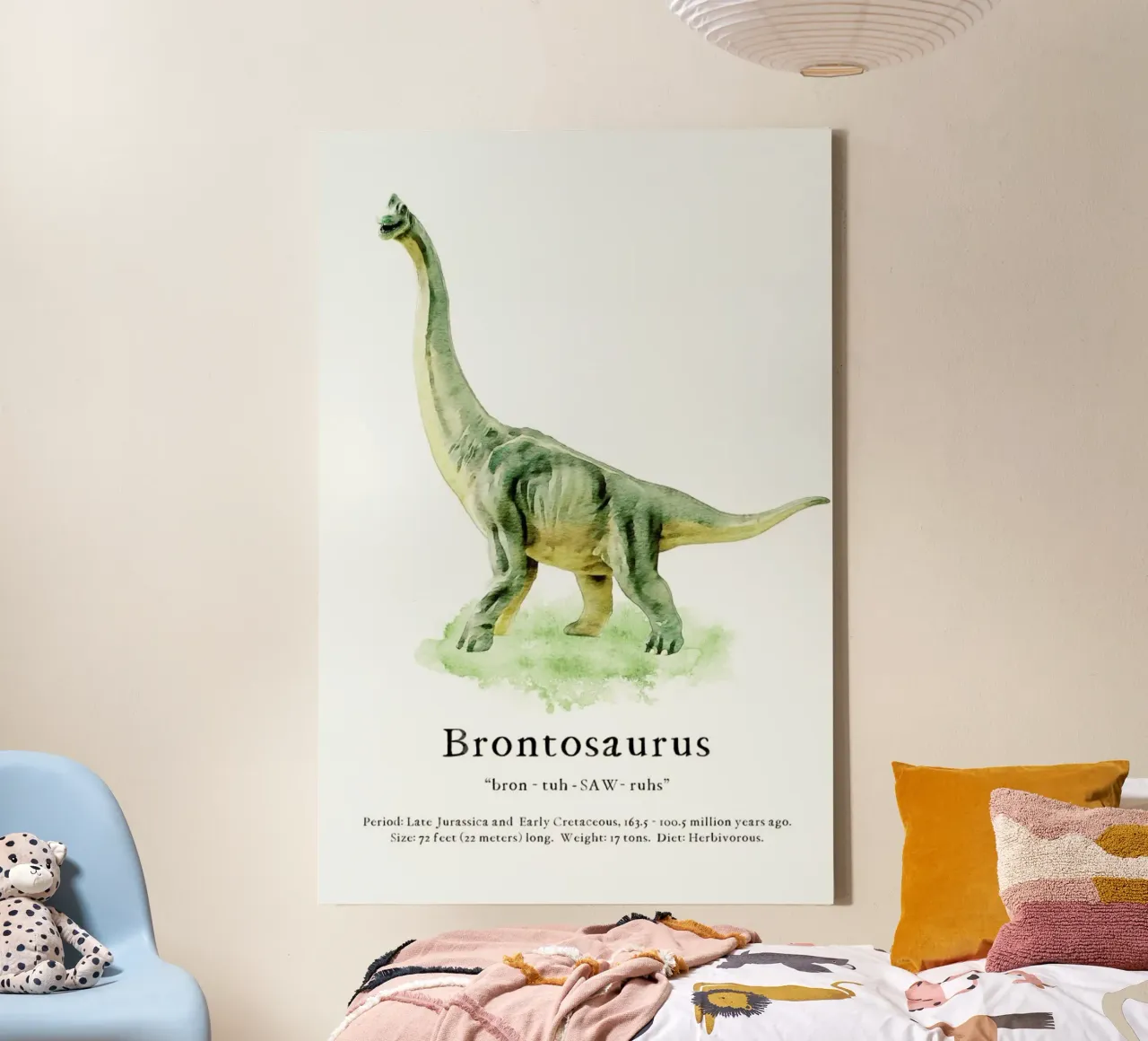 Brontosaurus canvas by Lila x Lola