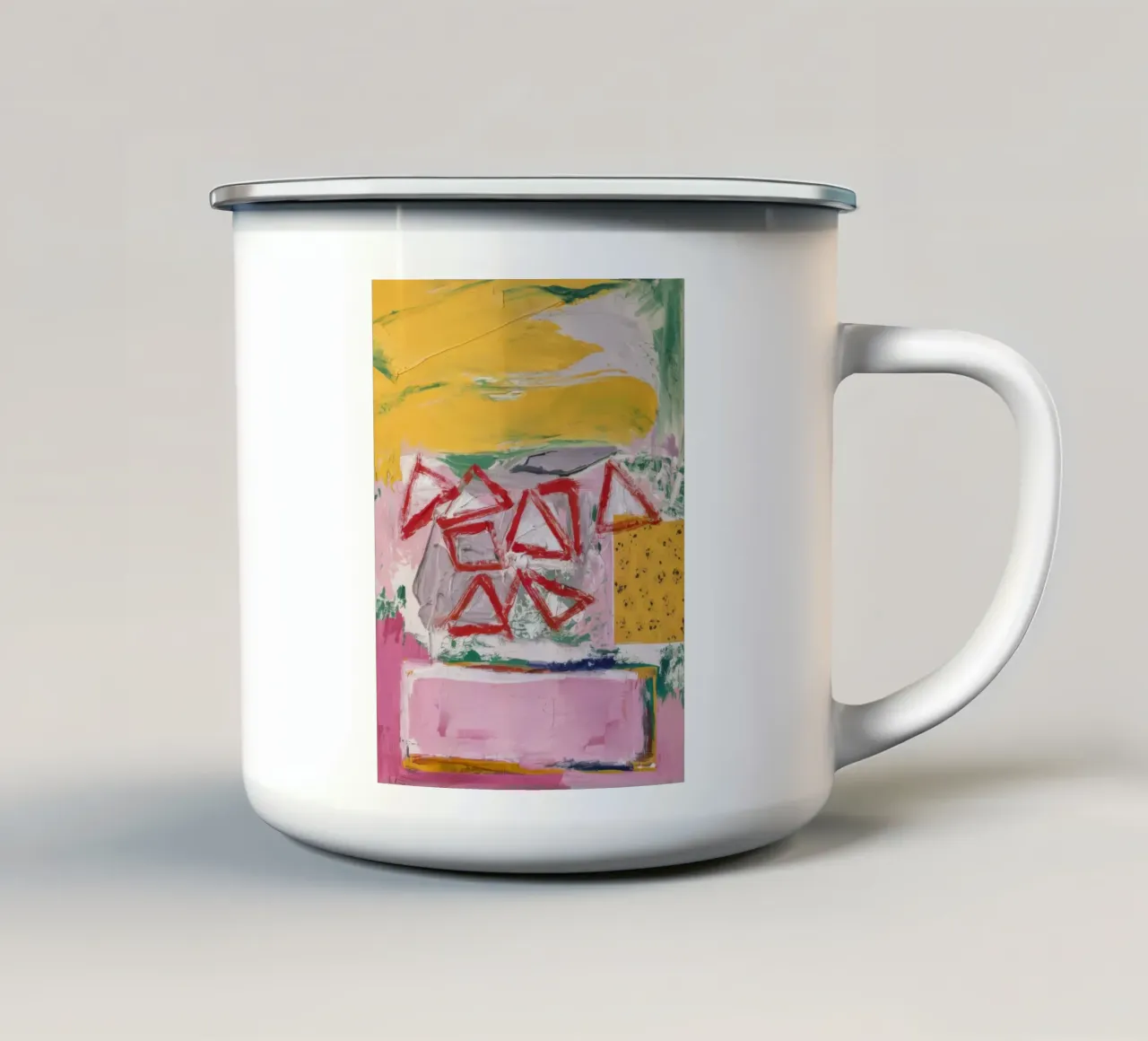Fiore geometrico di corallo tazza in smalto da Sublime Layers