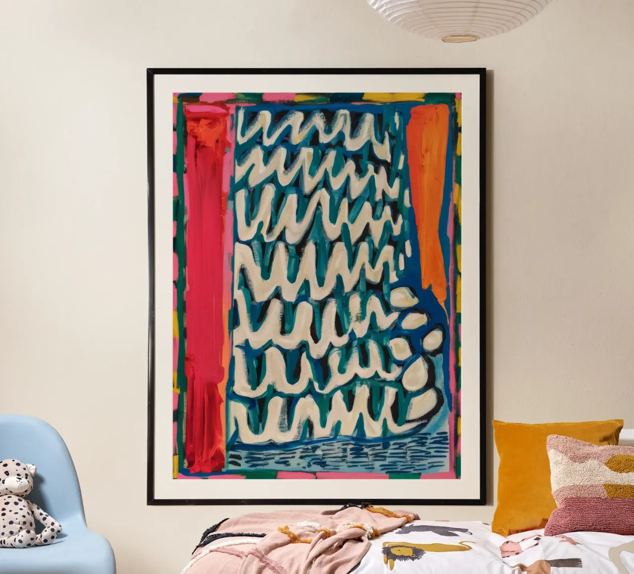 Vortice di fiori oceanici poster con telaio in plastica da Sublime Layers