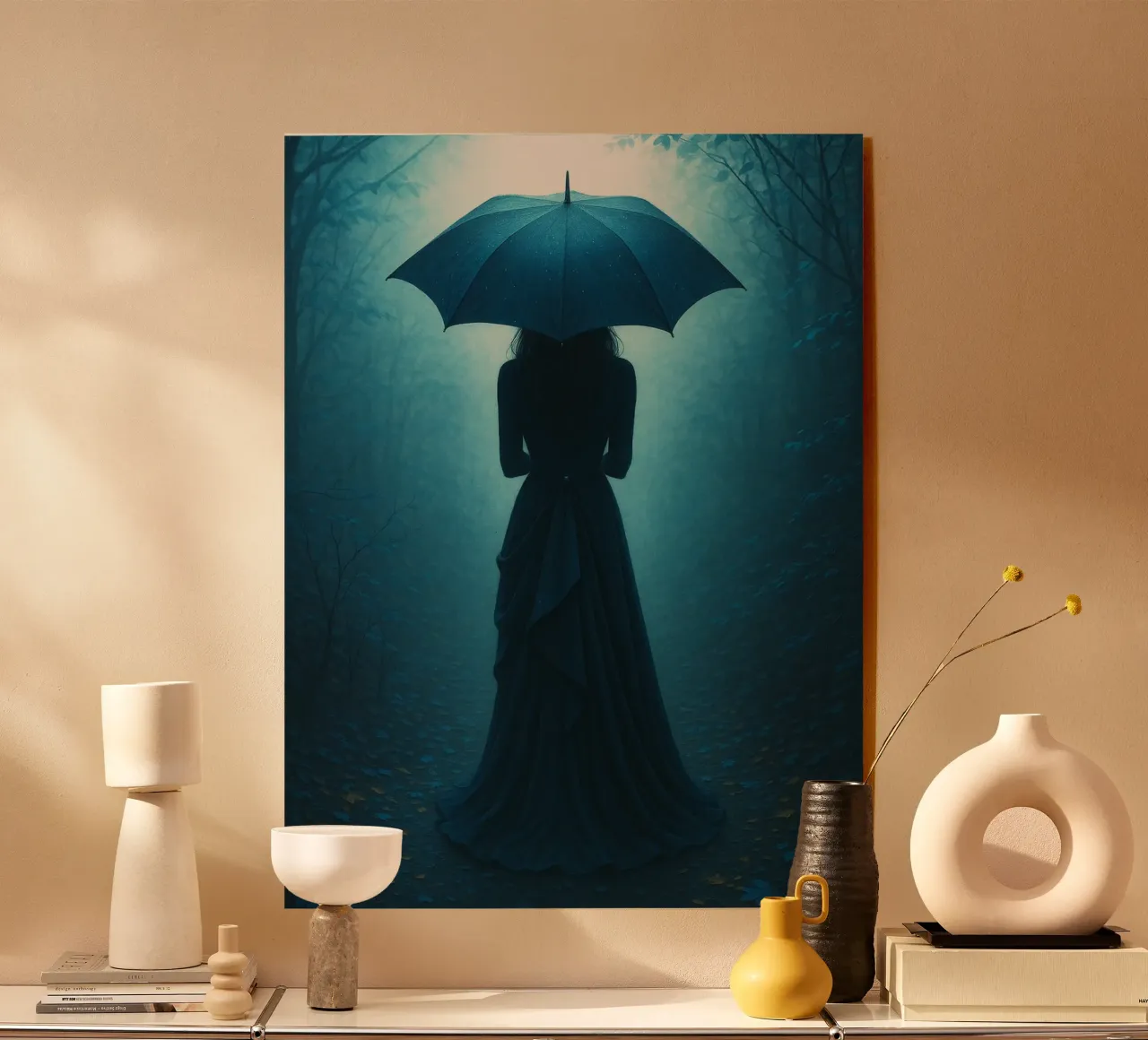 Donna con ombrello plexiglass da Rawghenee