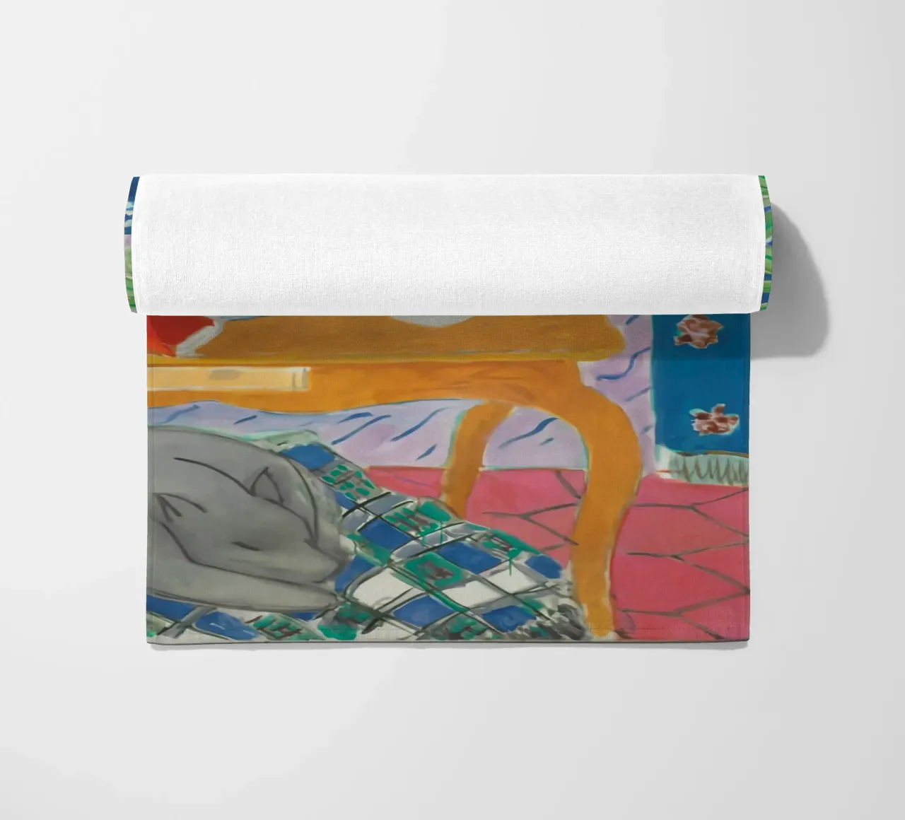 Interrior met hond strandhanddoek van Vonda Shop