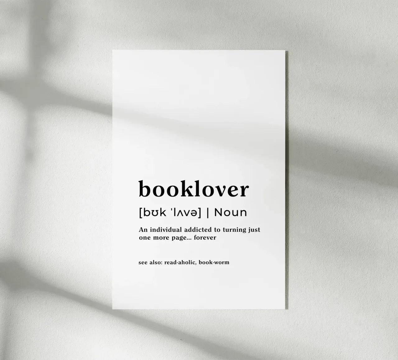 Booklover Definition plexiglass da Typo Designs