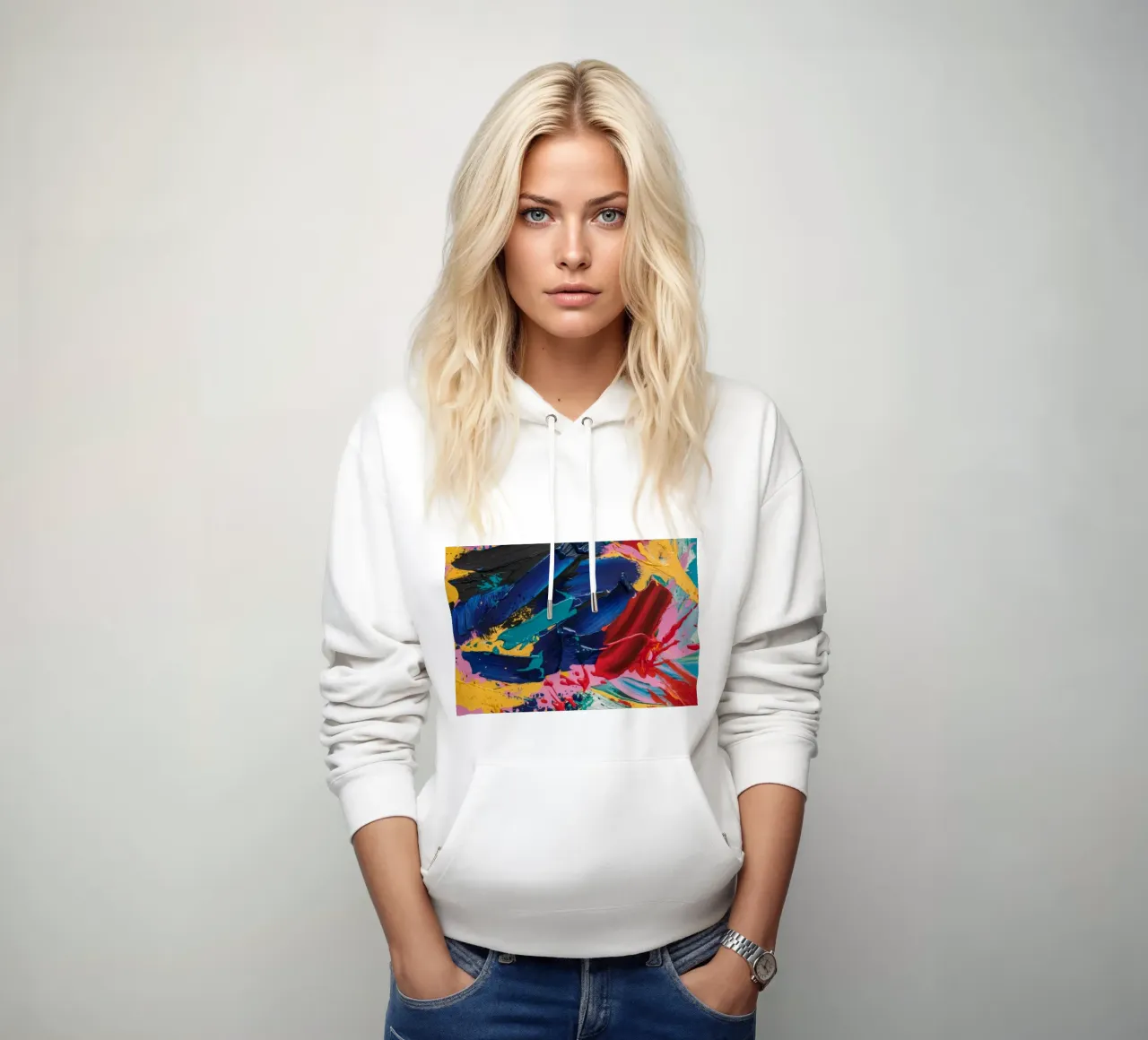 Cobalto Splash Fury felpa con cappuccio da Sublime Layers
