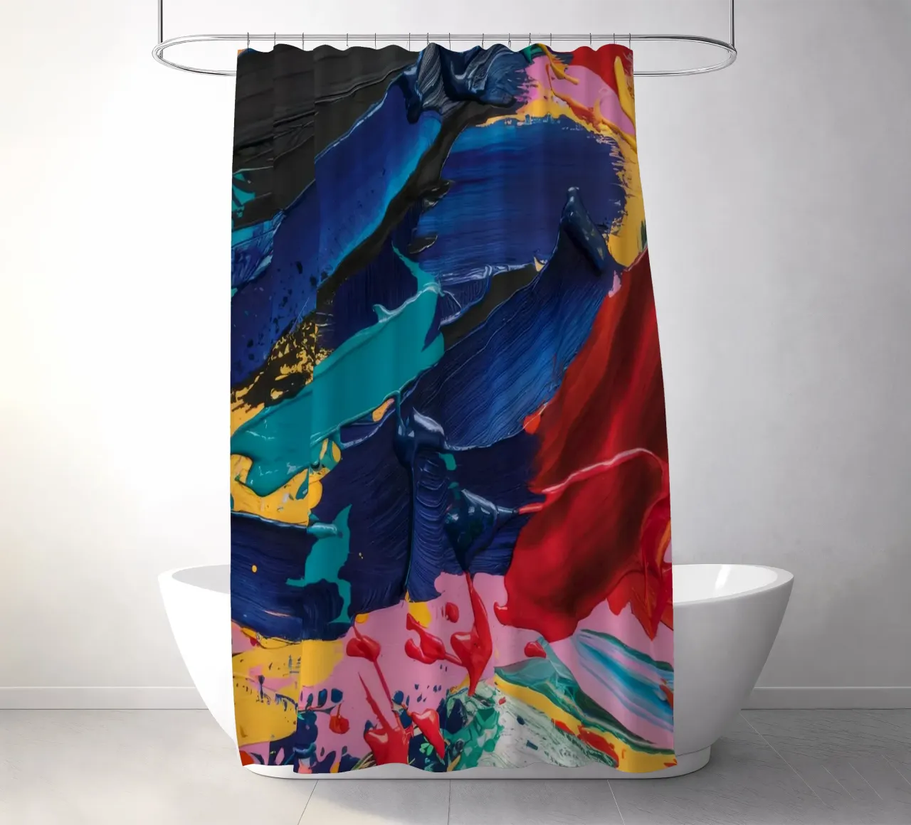 Cobalto Splash Fury tenda da doccia da Sublime Layers