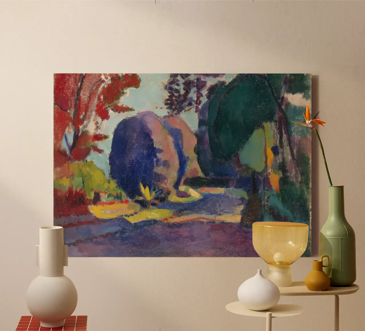giardini di vari colori tela con Cornice a cassetta da Vonda Shop