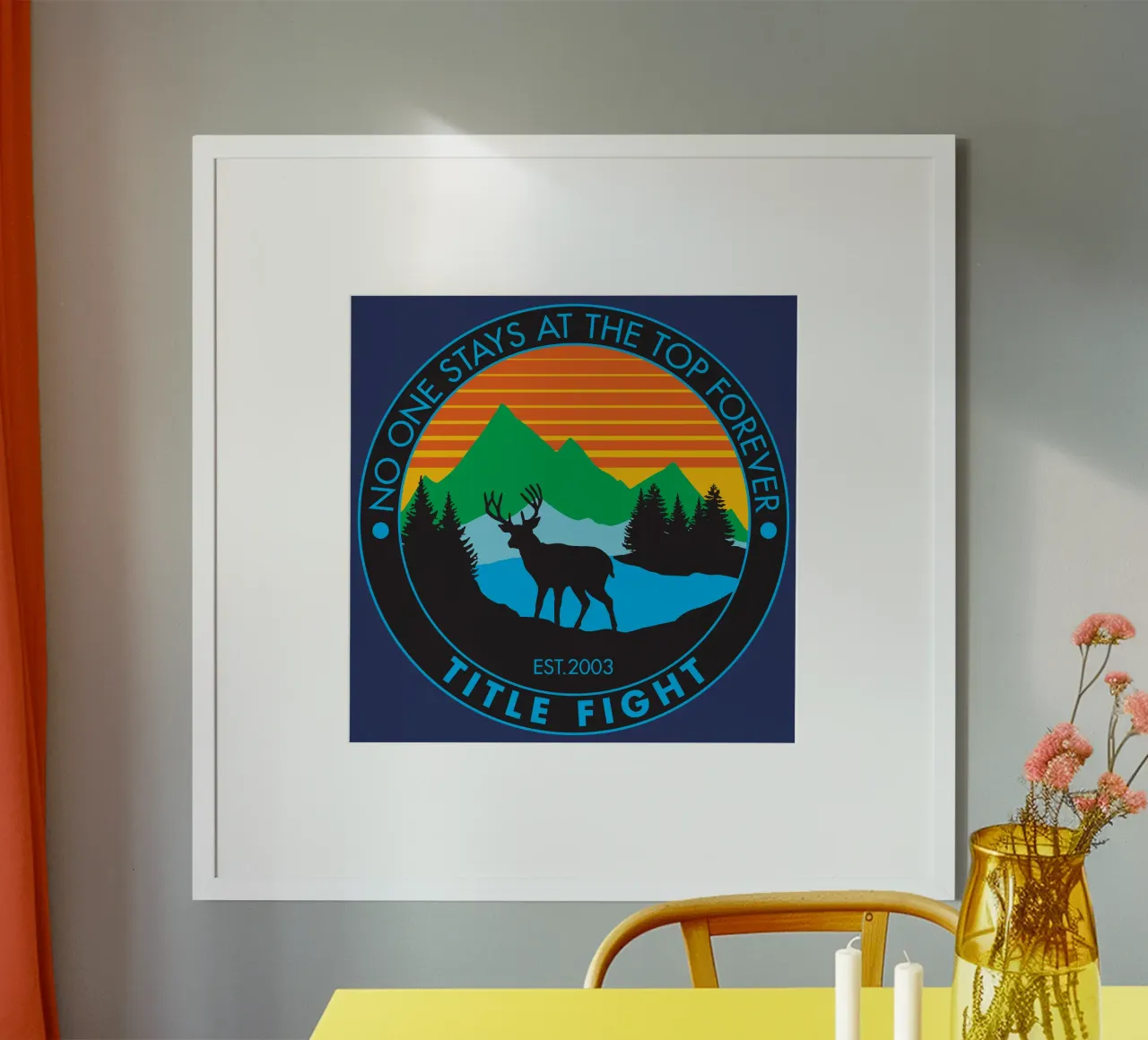 Lotta per il titolo Nessuno rimane al vertice per sempre poster con telaio in alluminio da lindacleveland