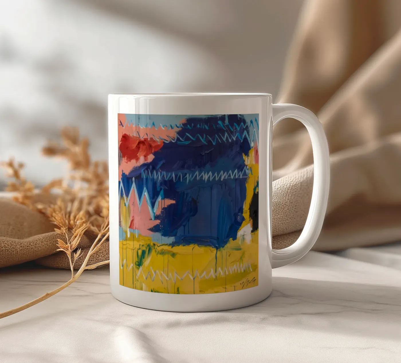 Indigo Mountain Echo ceramic mug by Sublime Layers