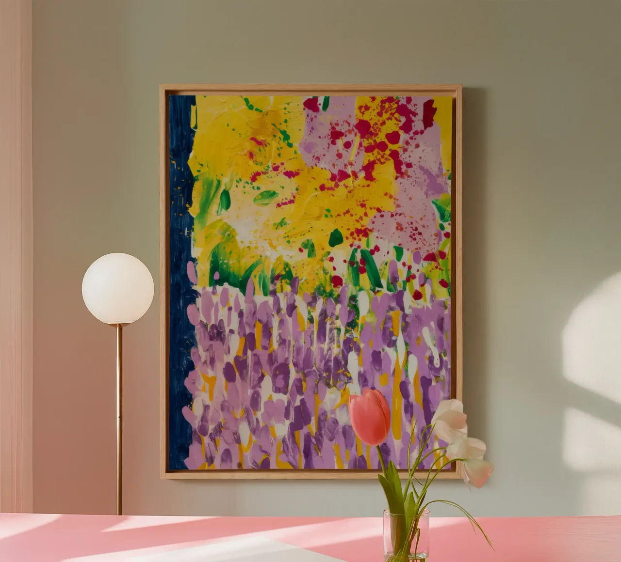 Lavendel Field Dreams canvas met Baklijst van Sublime Layers
