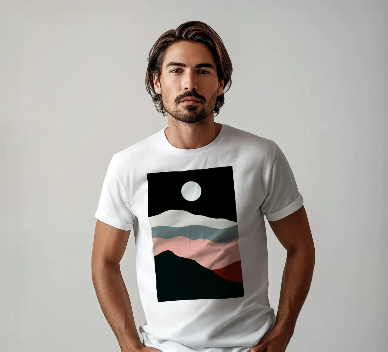 Full Moon Over Desert Hills t-shirt da Pure