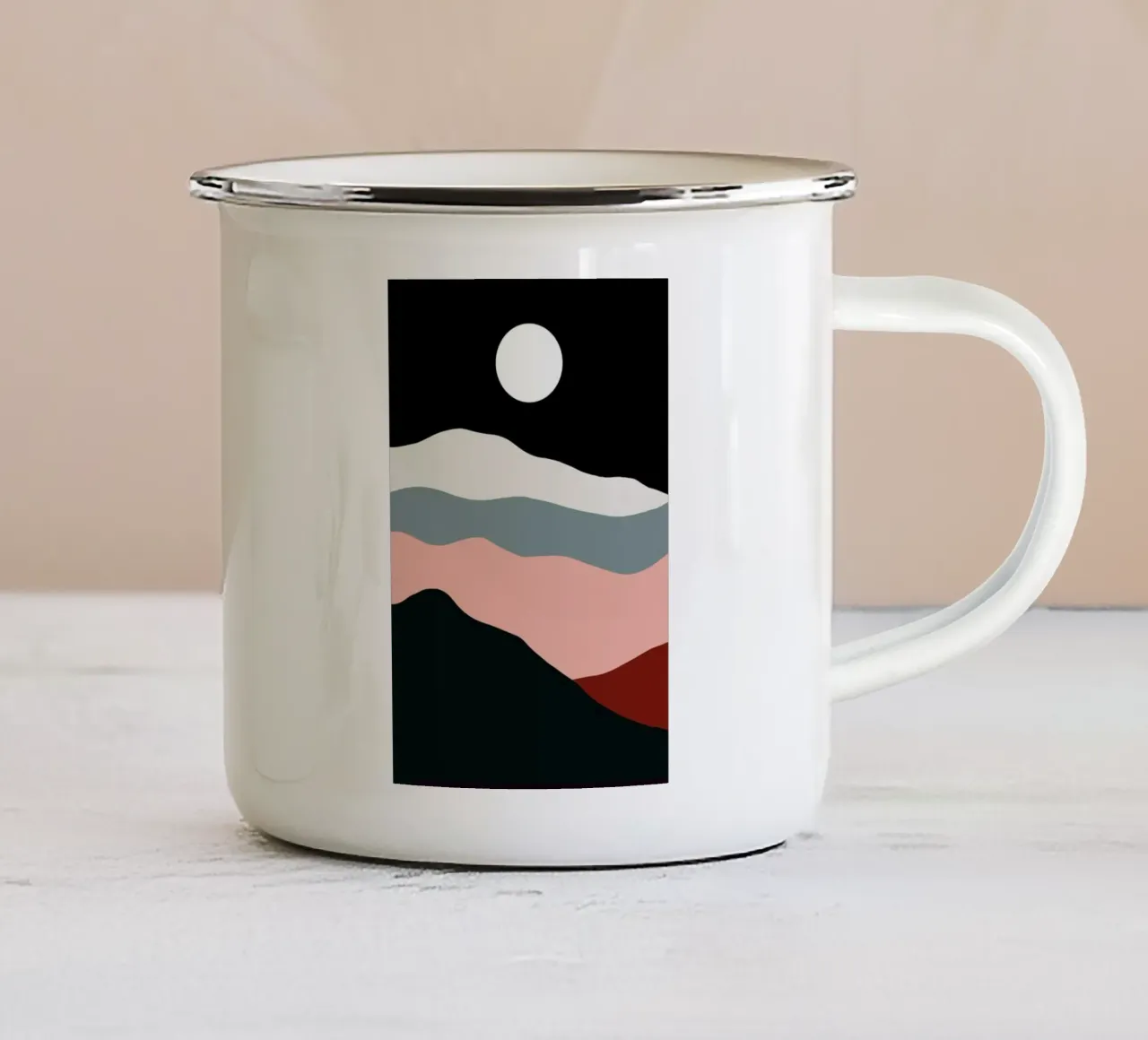 Full Moon Over Desert Hills tazza in smalto da Pure