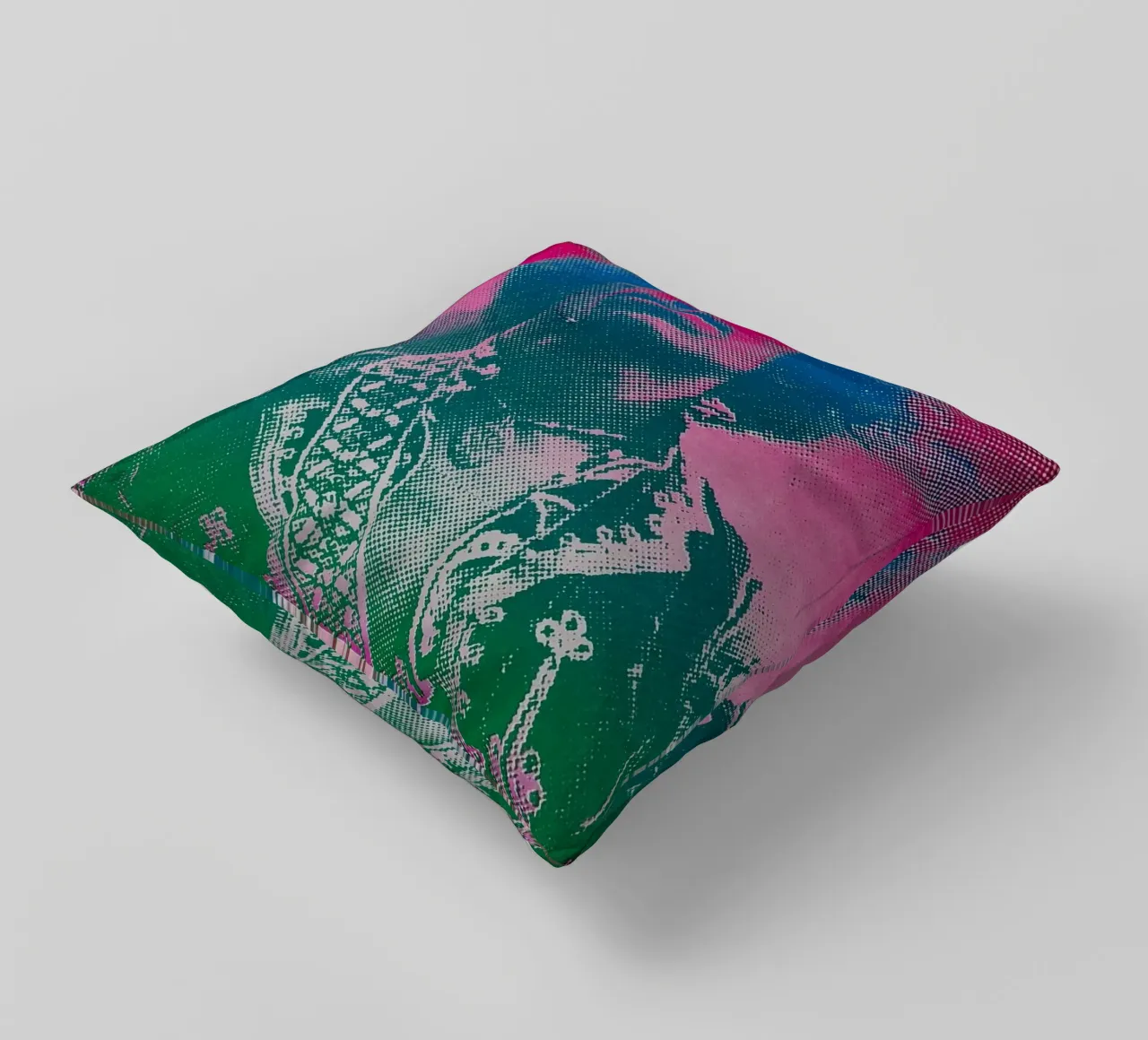 Psychedelic Strings on Fire decorative cushion by hopilj