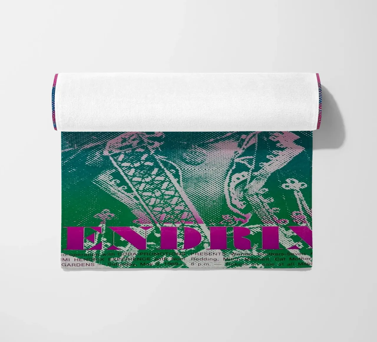 Psychedelic Strings on Fire beach towel by hopilj