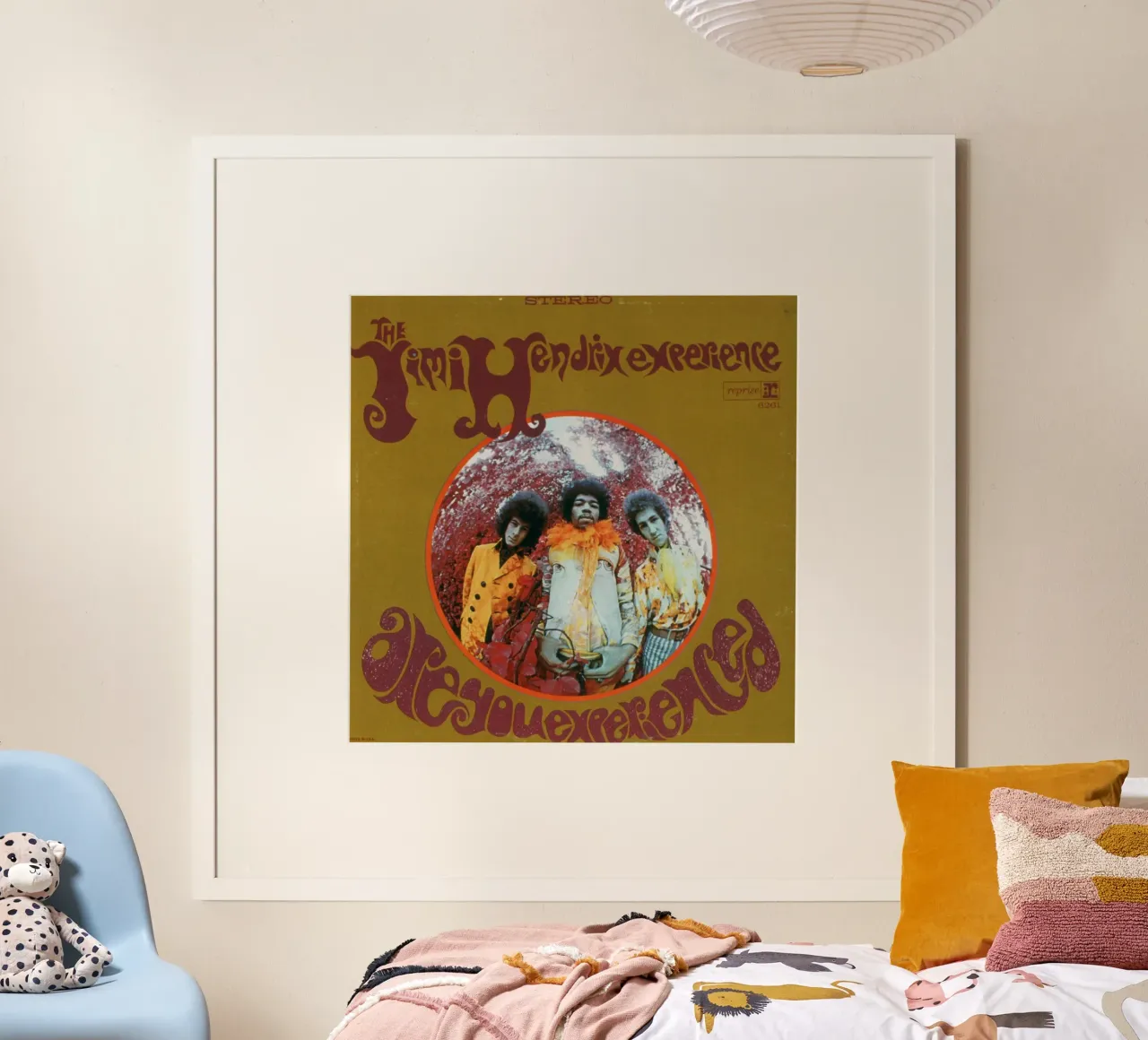 Il sogno elettrico di Jimi poster con telaio in alluminio da hopilj