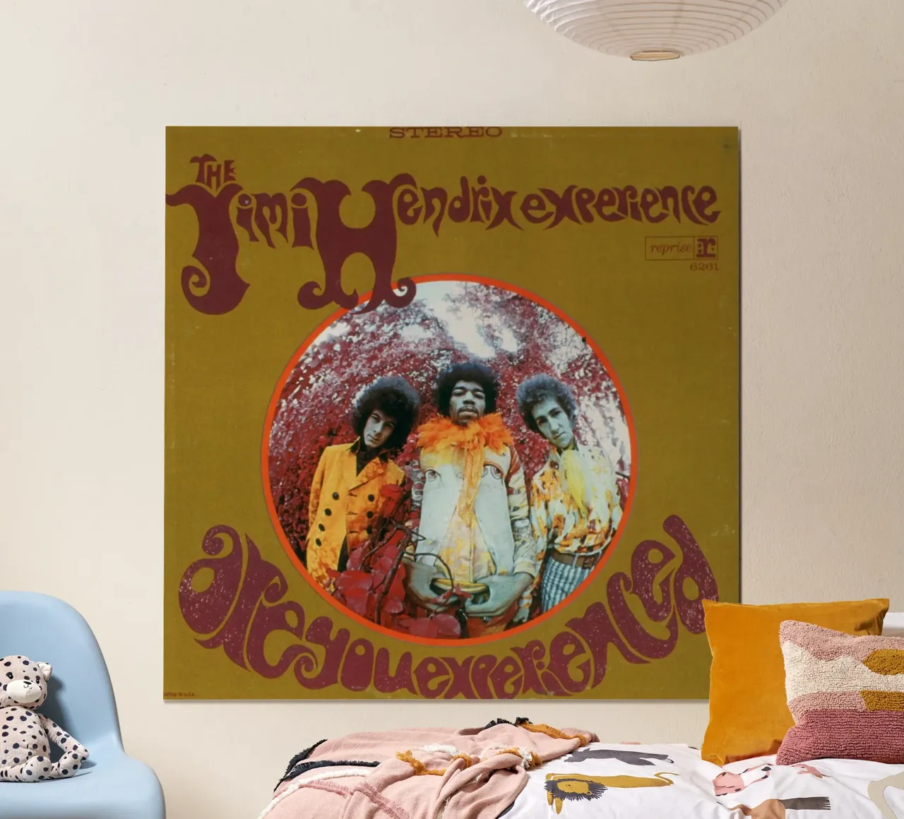 Il sogno elettrico di Jimi poster con telaio in alluminio da hopilj