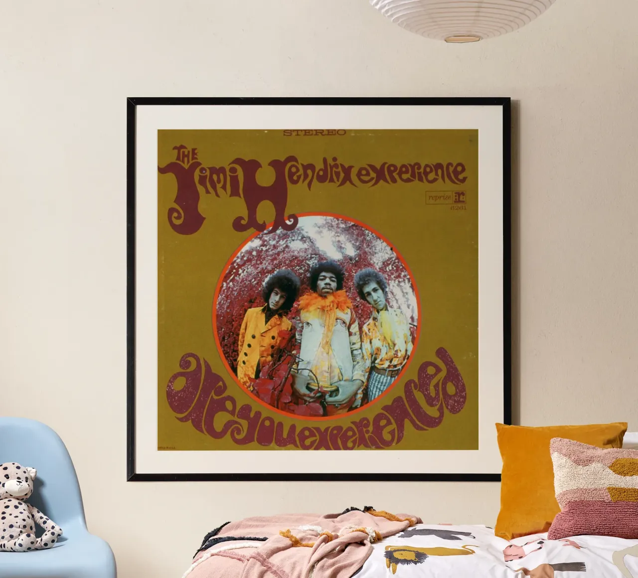 Il sogno elettrico di Jimi poster con telaio in alluminio da hopilj
