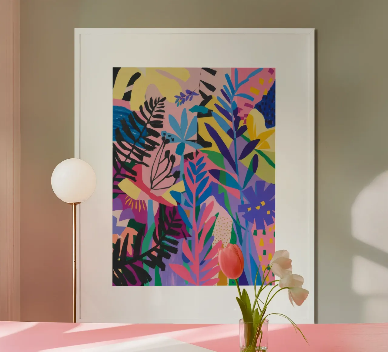 Tropische Poëzie Laag poster met aluminium frame van Zep Layers