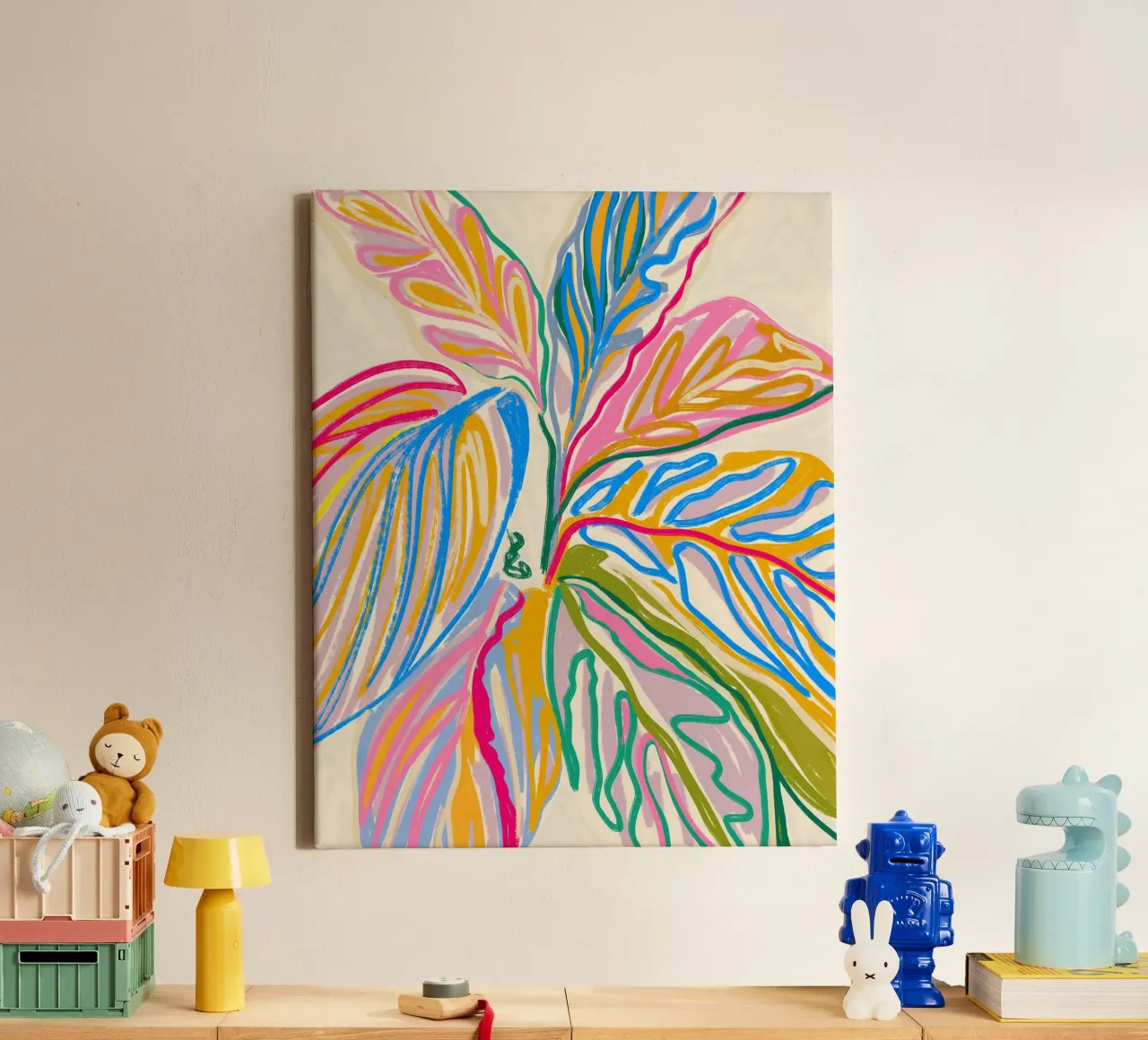 Rhythms of Bloom — The Crayon Jungle canvas with Floater frame by 83oranges