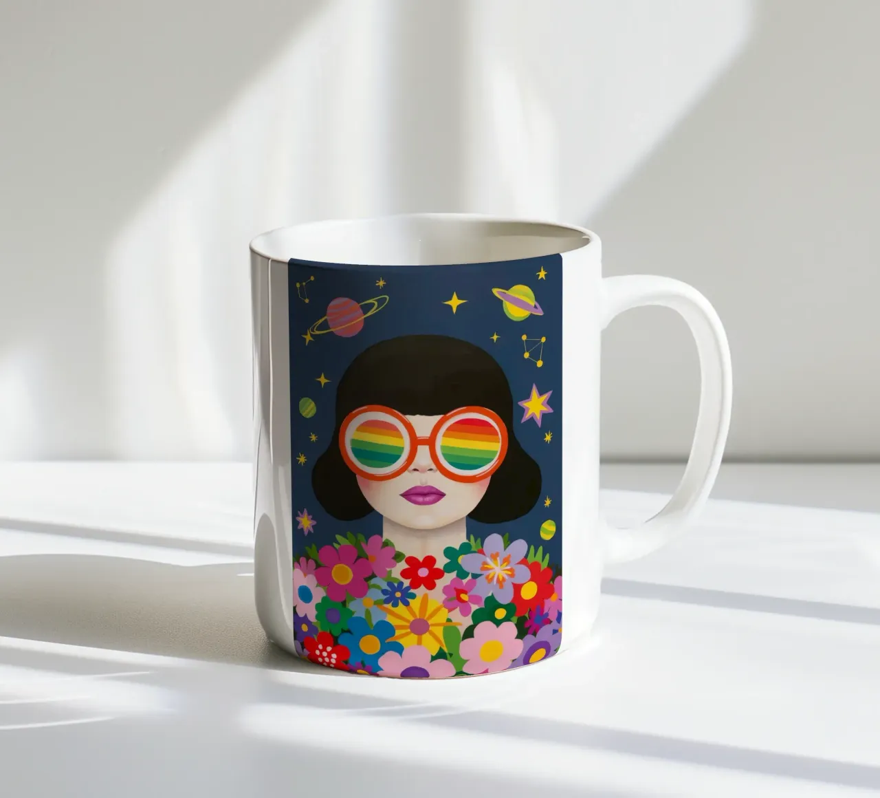 Sguardo galattico dei fiori tazza in ceramica da Zep Layers