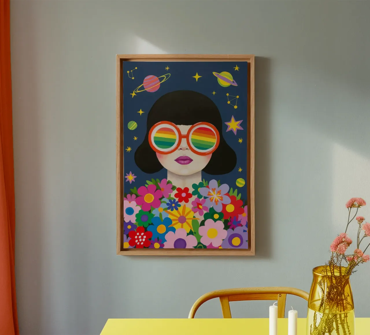 Galactic Flower Gaze canvas by Zep Layers