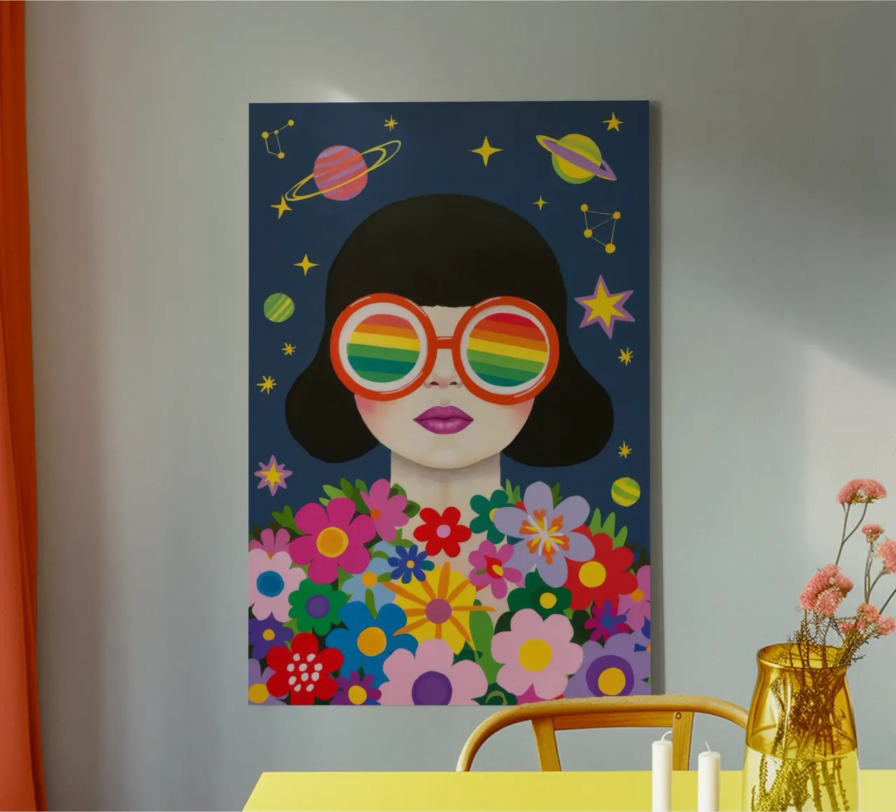 Galactic Flower Gaze canvas by Zep Layers