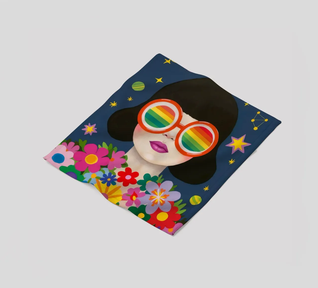 Sguardo galattico dei fiori coperta in pile da Zep Layers
